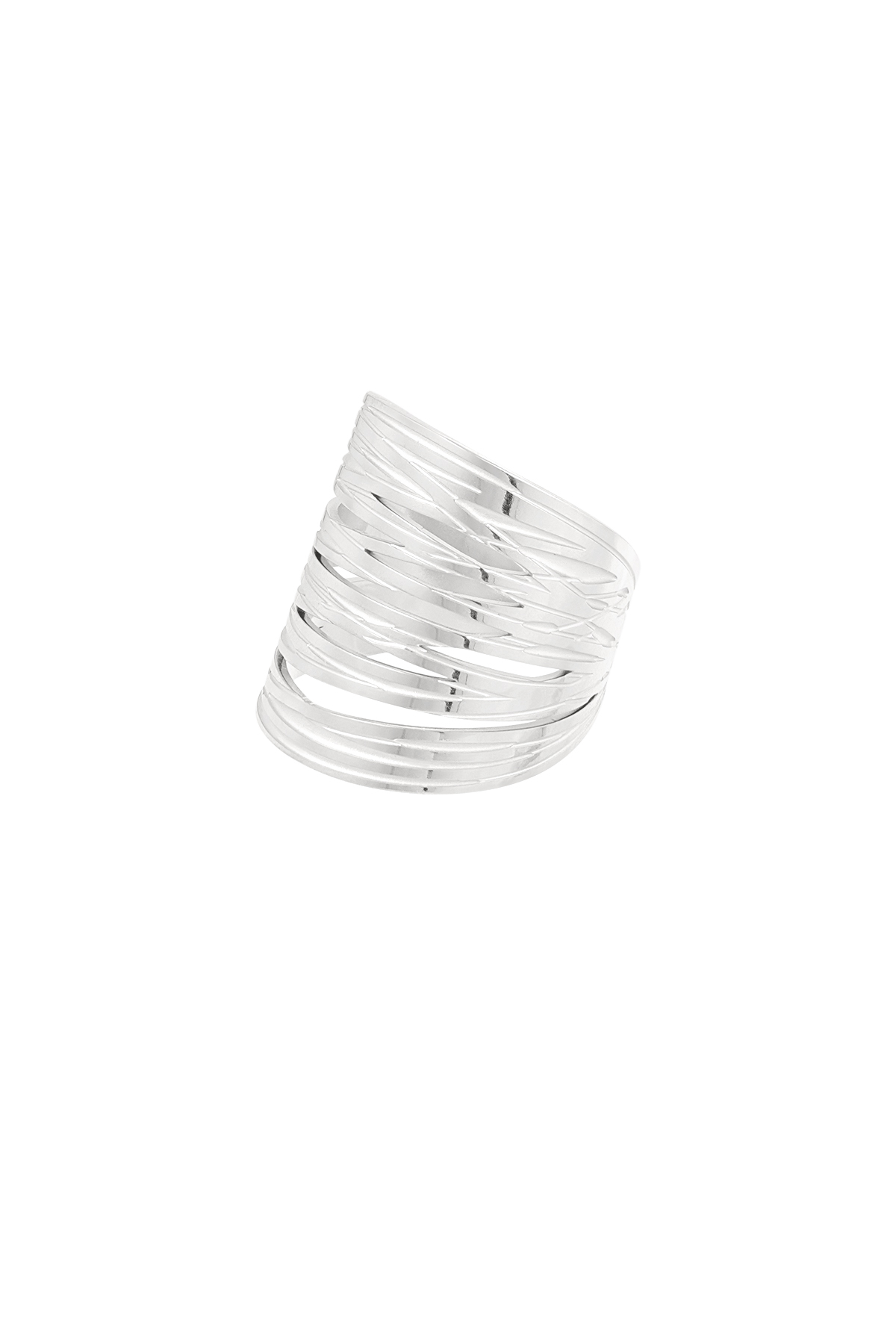 Long statement open ring - silver h5 Picture3