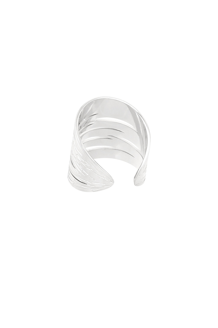 Long statement open ring - silver Picture4