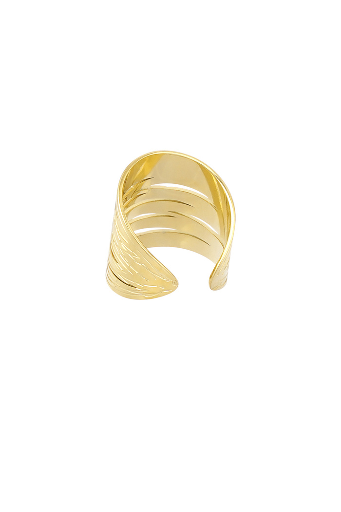 Langer offener Statement-Ring – Gold Bild4