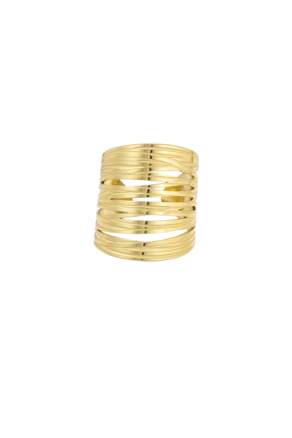 Long statement open ring - gold