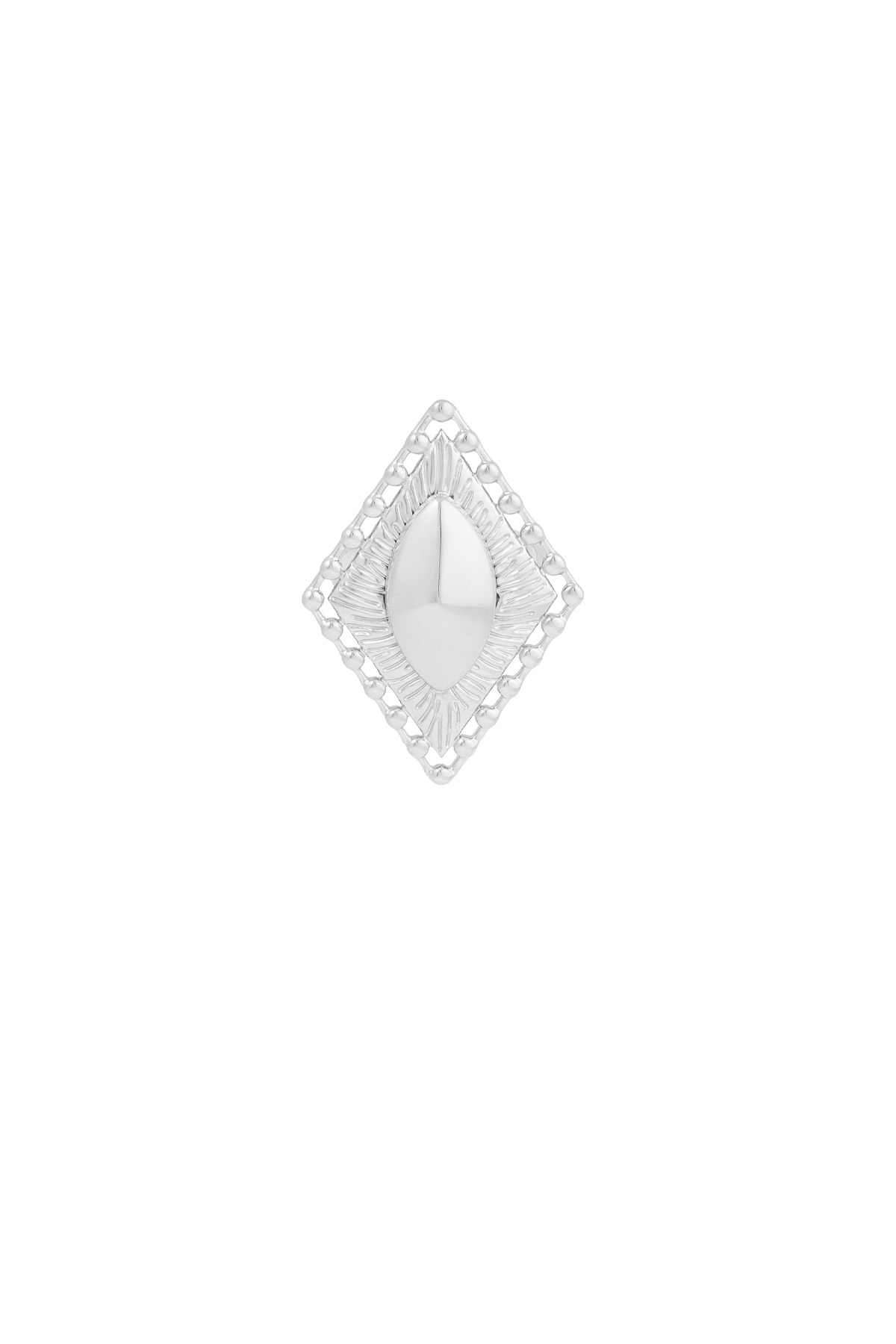 Anello vintage con dettaglio diamante - argento