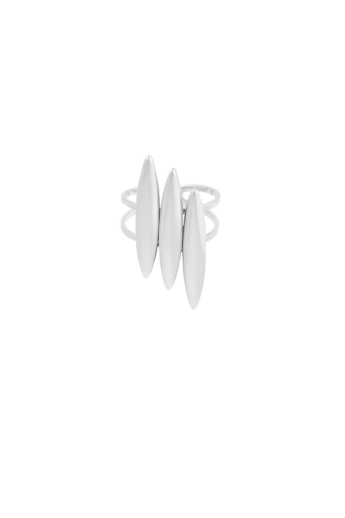 Three double surf ring - silver