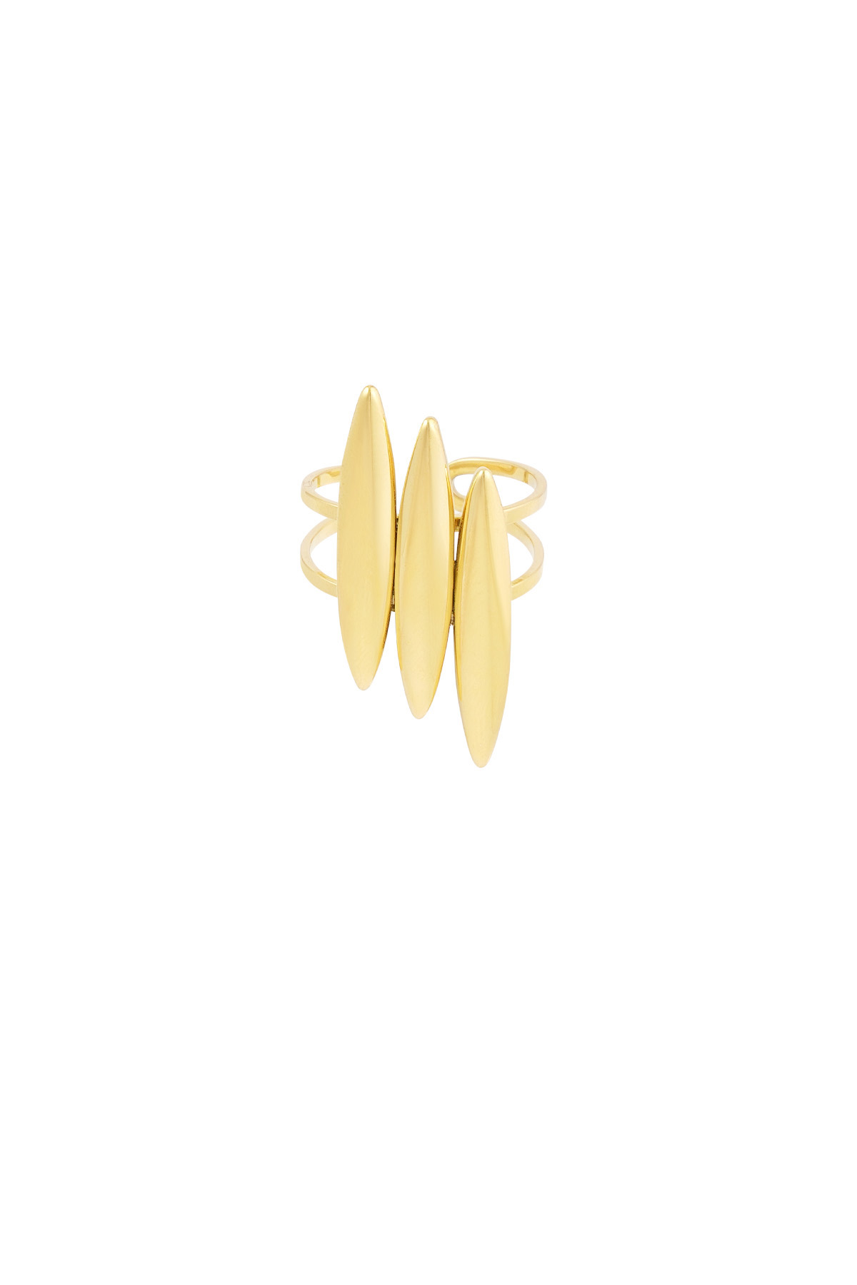 Three double surf ring - gold