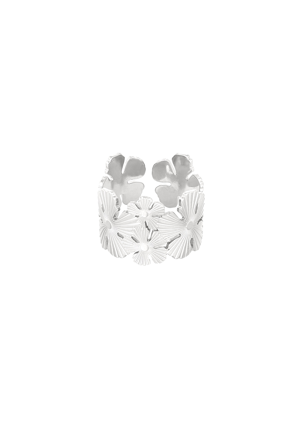 Bildiri yüzüğü çiçek - gümüş h5 