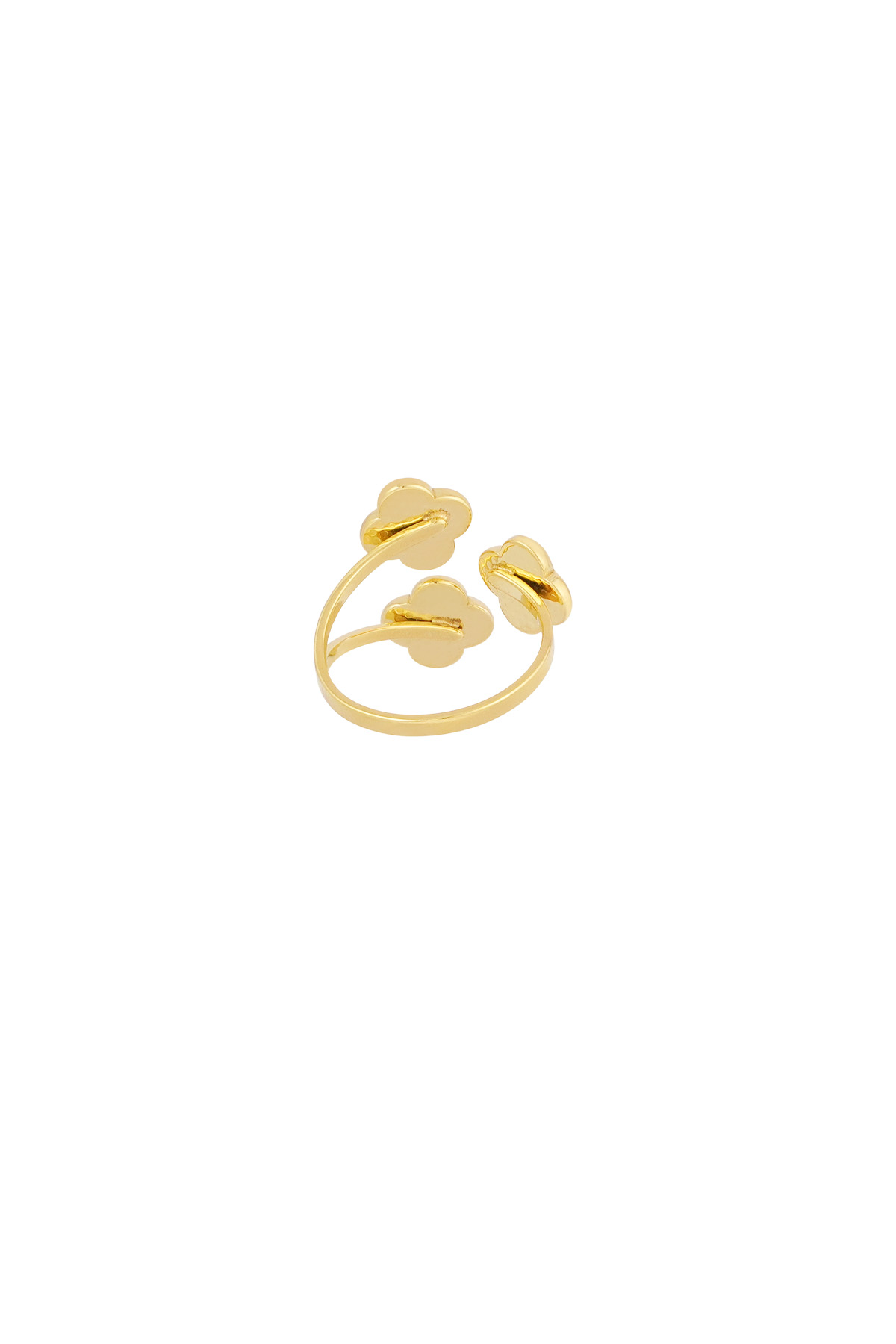 Ring triple clover - gold h5 Picture3
