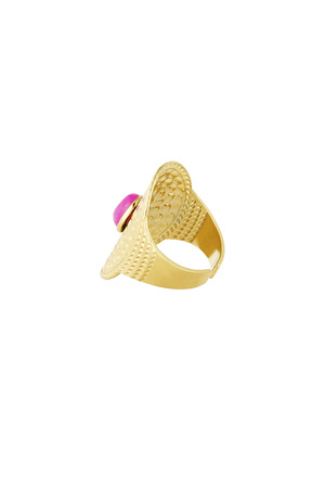 Statement ring pink stone - Gold h5 Picture3