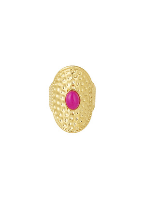 Statement ring pink stone - Gold h5 