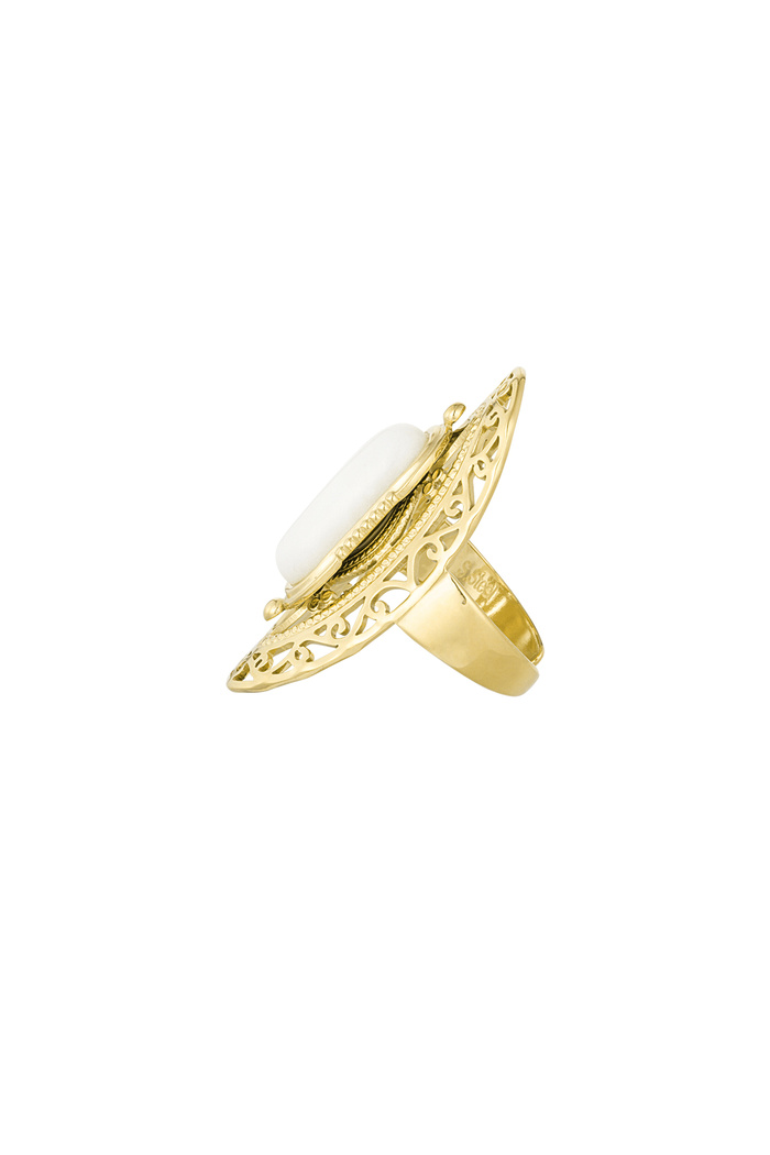Statement ring large stone - Gold Picture4