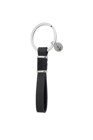 Men's key ring with anchor - black h5 
