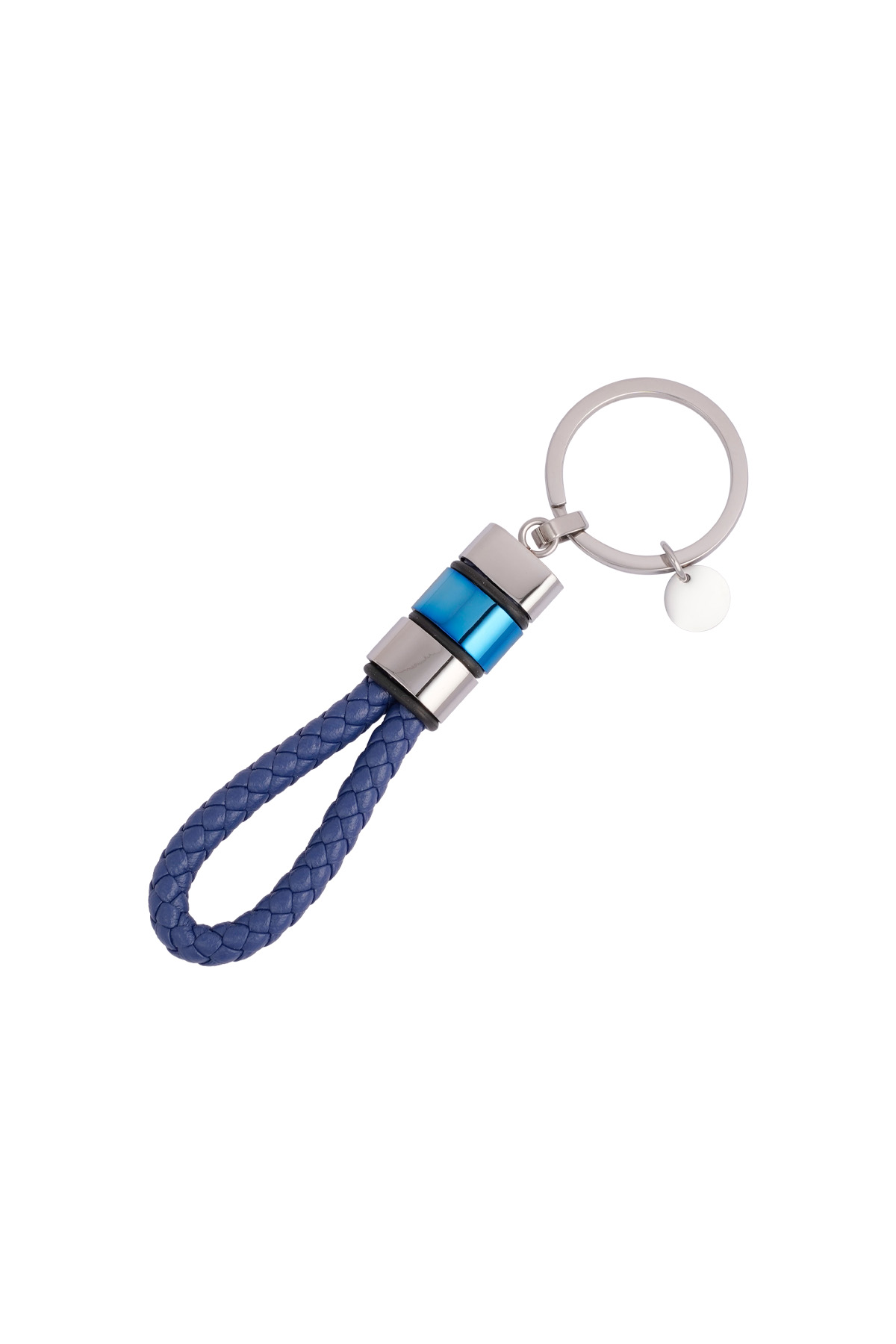 Braided men's key ring - dark blue h5 
