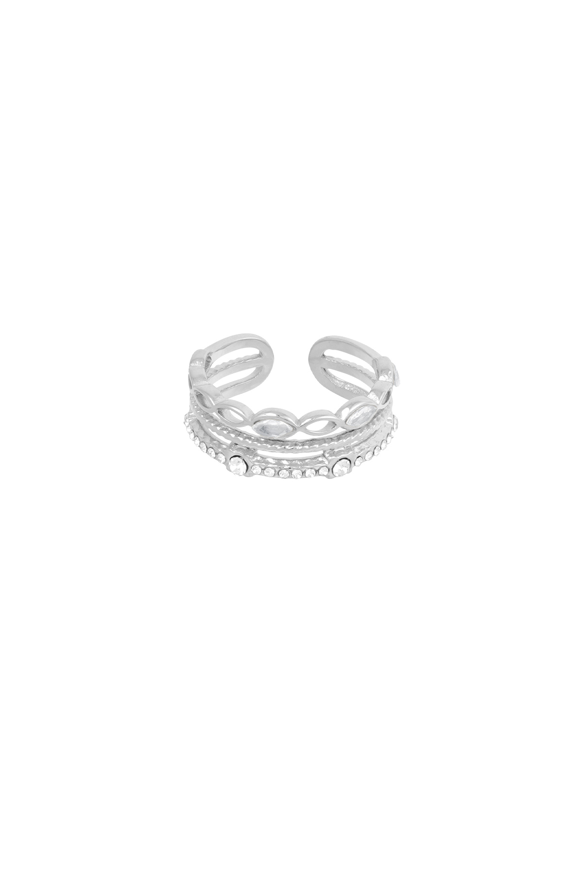 Driedubbele liefdes ring - zilver  h5 