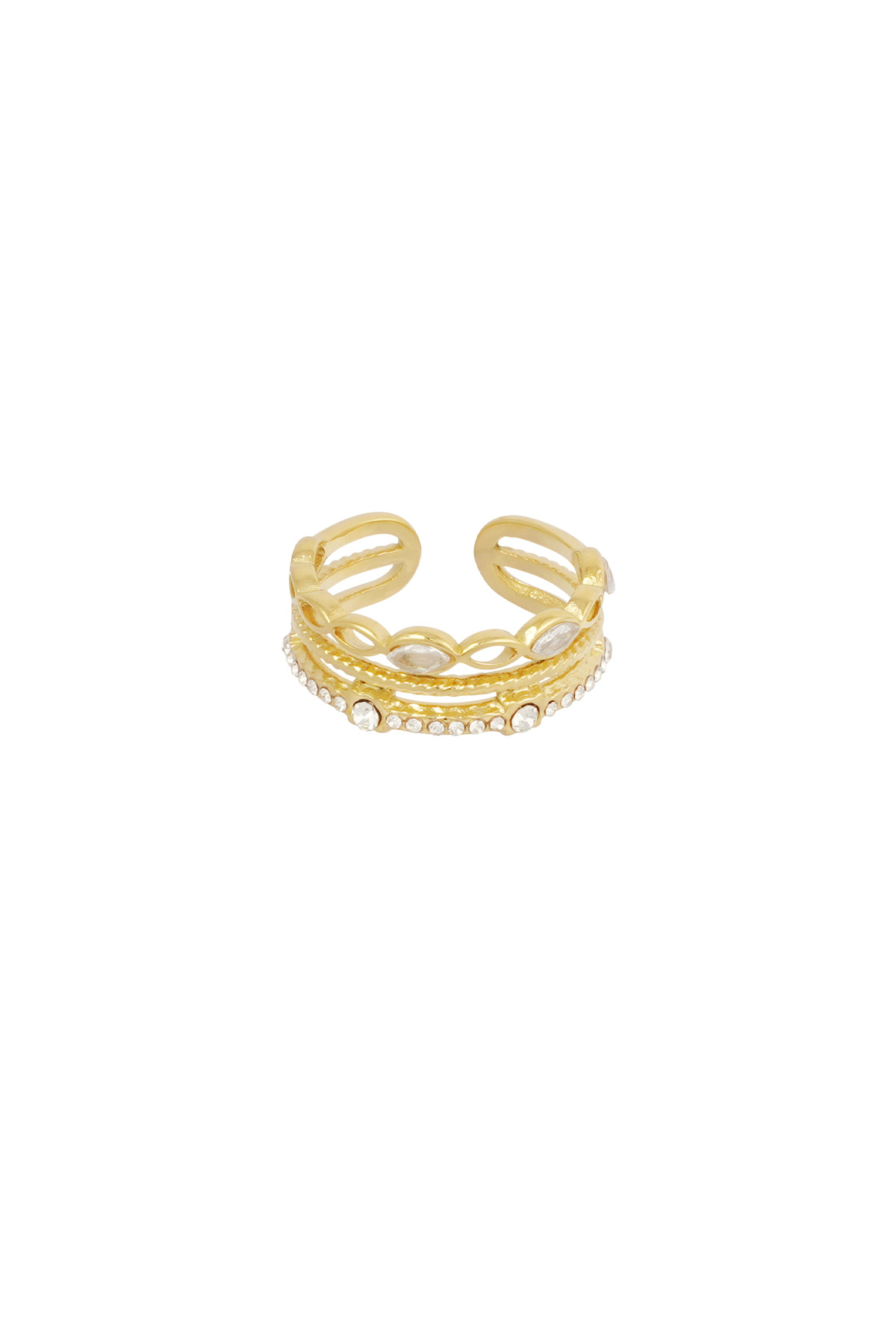 Driedubbele liefdes ring - goud  h5 