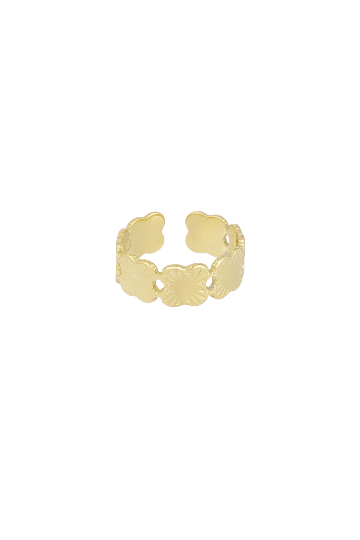 Ring connected clovers - Gold color