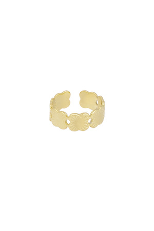 Ring connected clovers - goud h5 