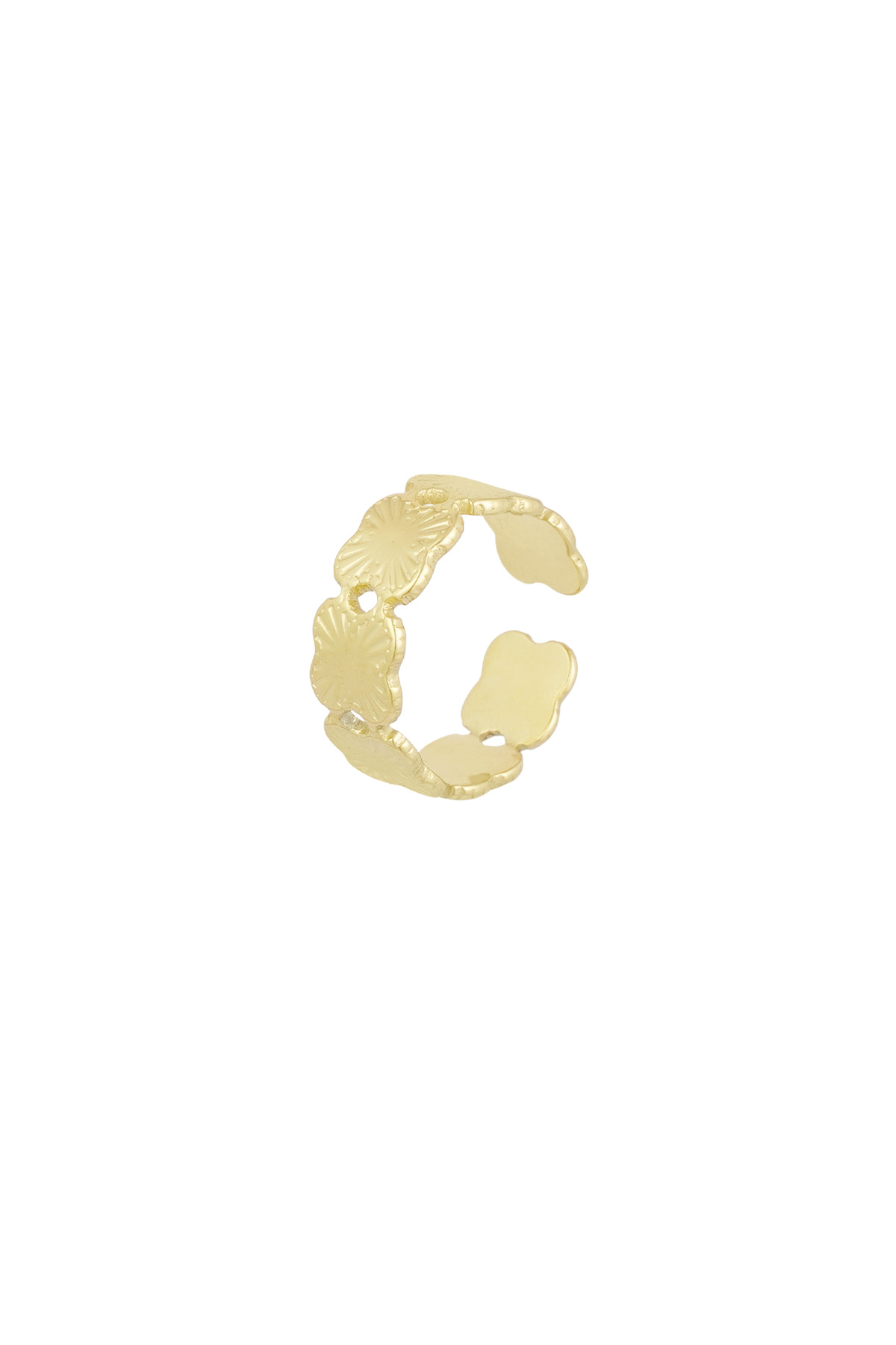 Trifogli collegati ad anello - oro h5 Immagine3