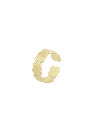 Ring verbundene Kleeblätter - gold h5 Bild2