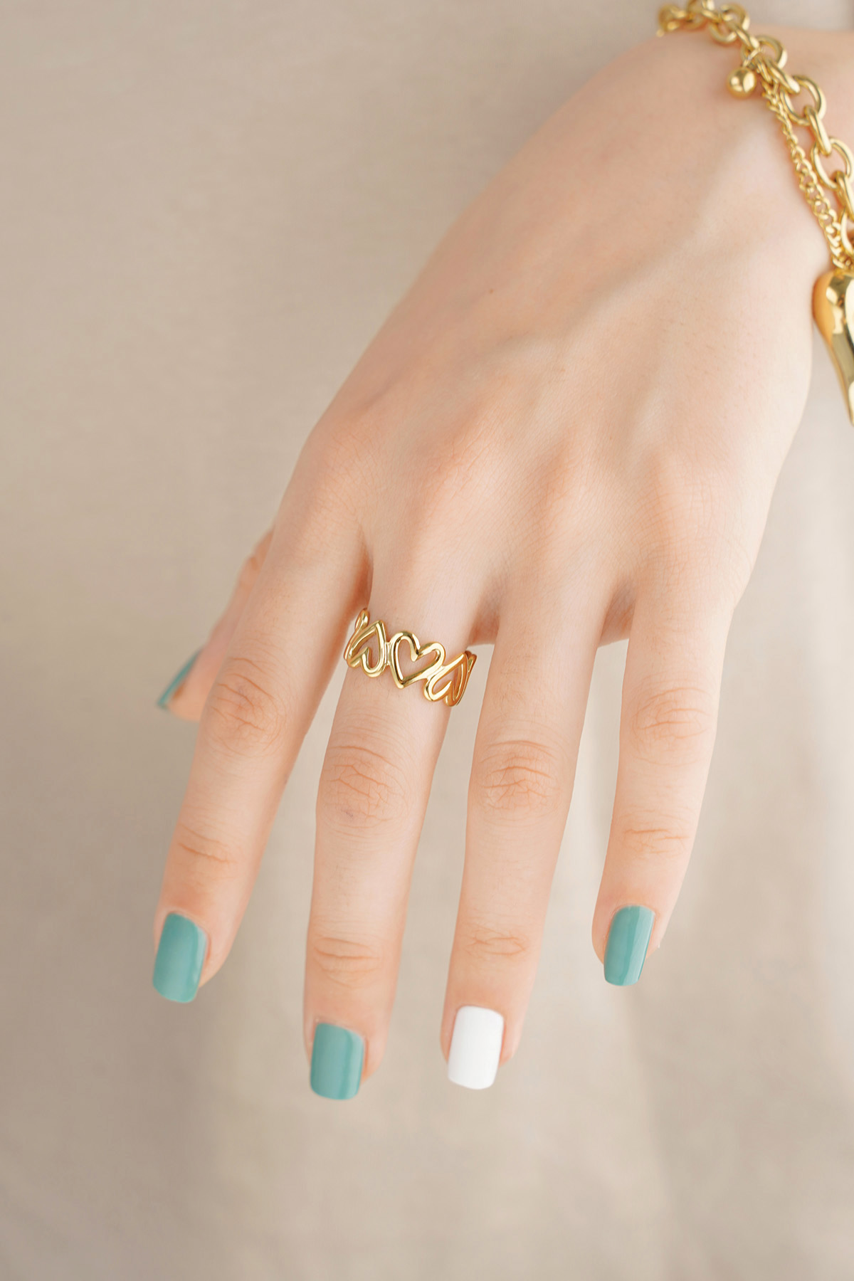 Twisted love ring - goud h5 Afbeelding2