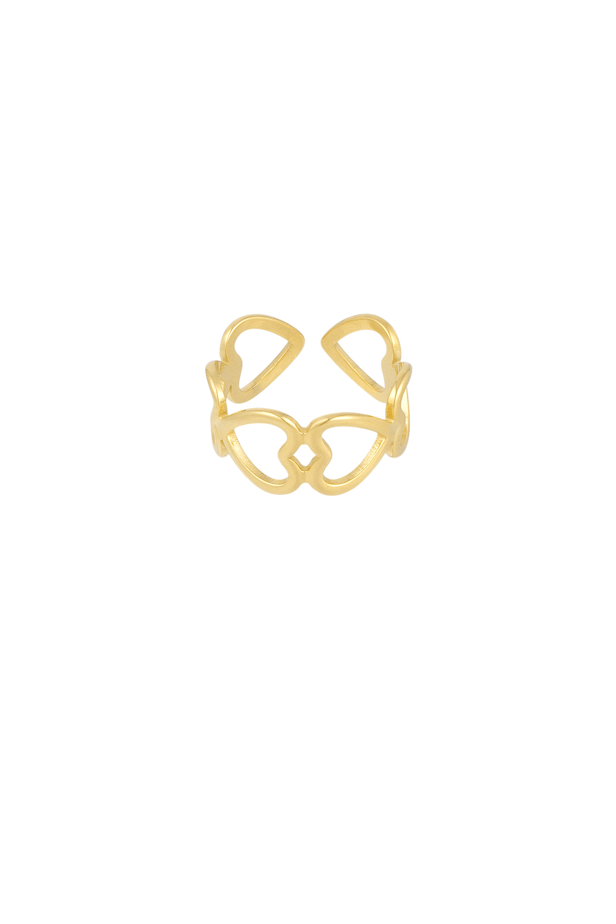 Ring heart connected - gold