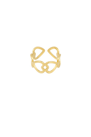 Ring heart connected - goud h5 