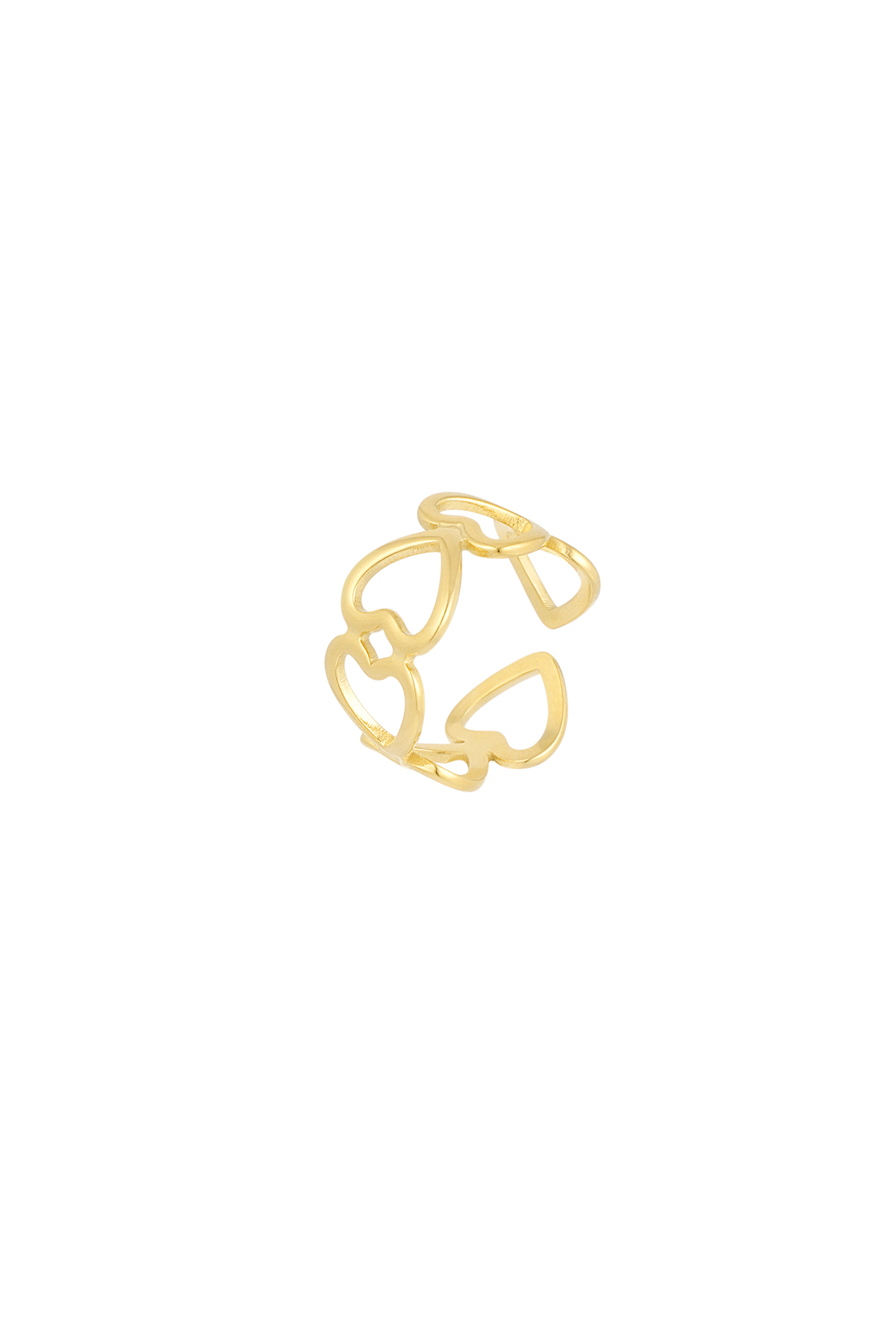 Anello cuore collegato - oro Immagine4
