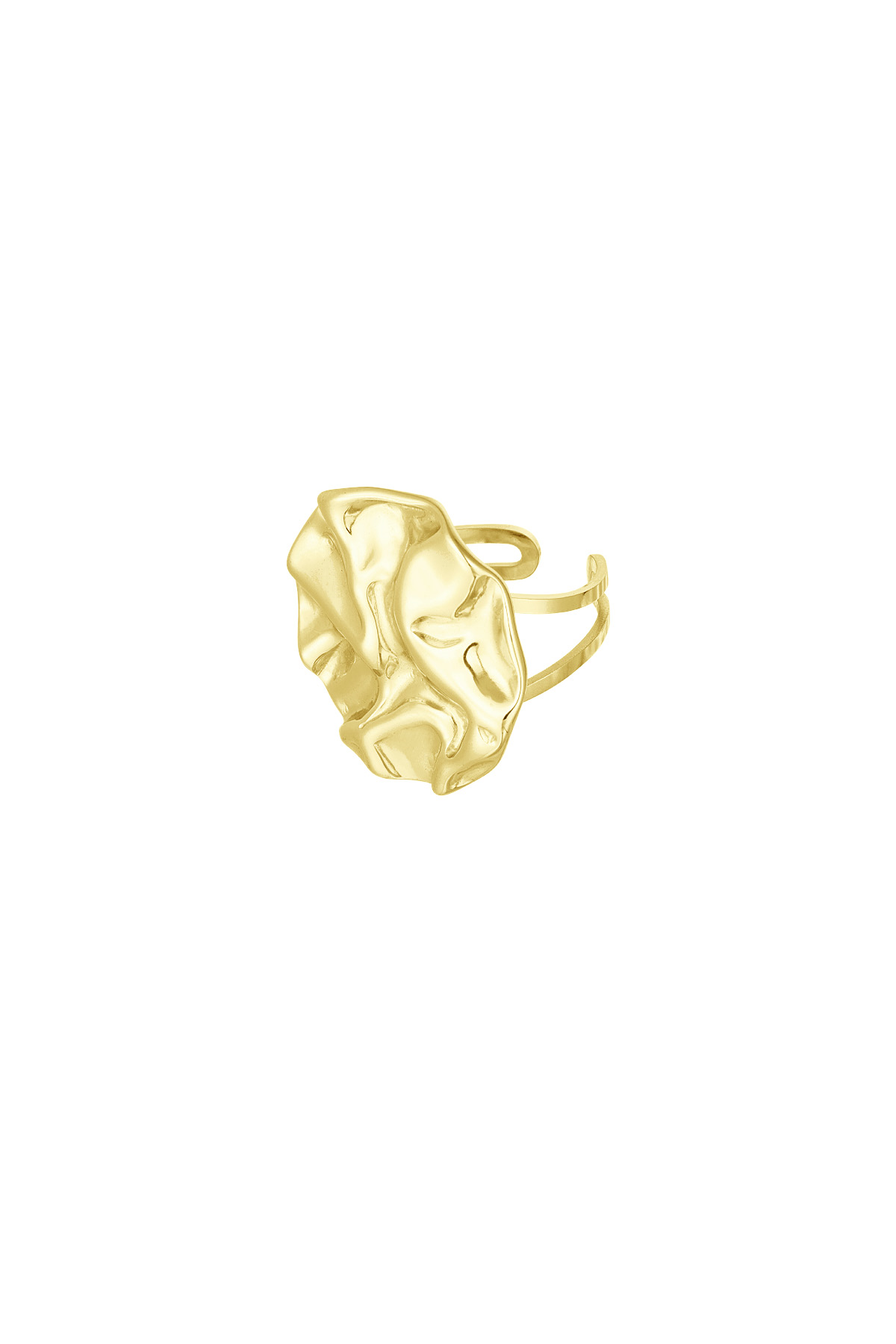 Anillo estructura llamativa redondo - oro