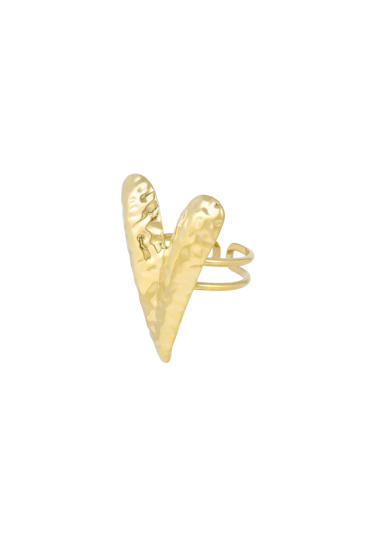 Structured love ring - goud  h5 