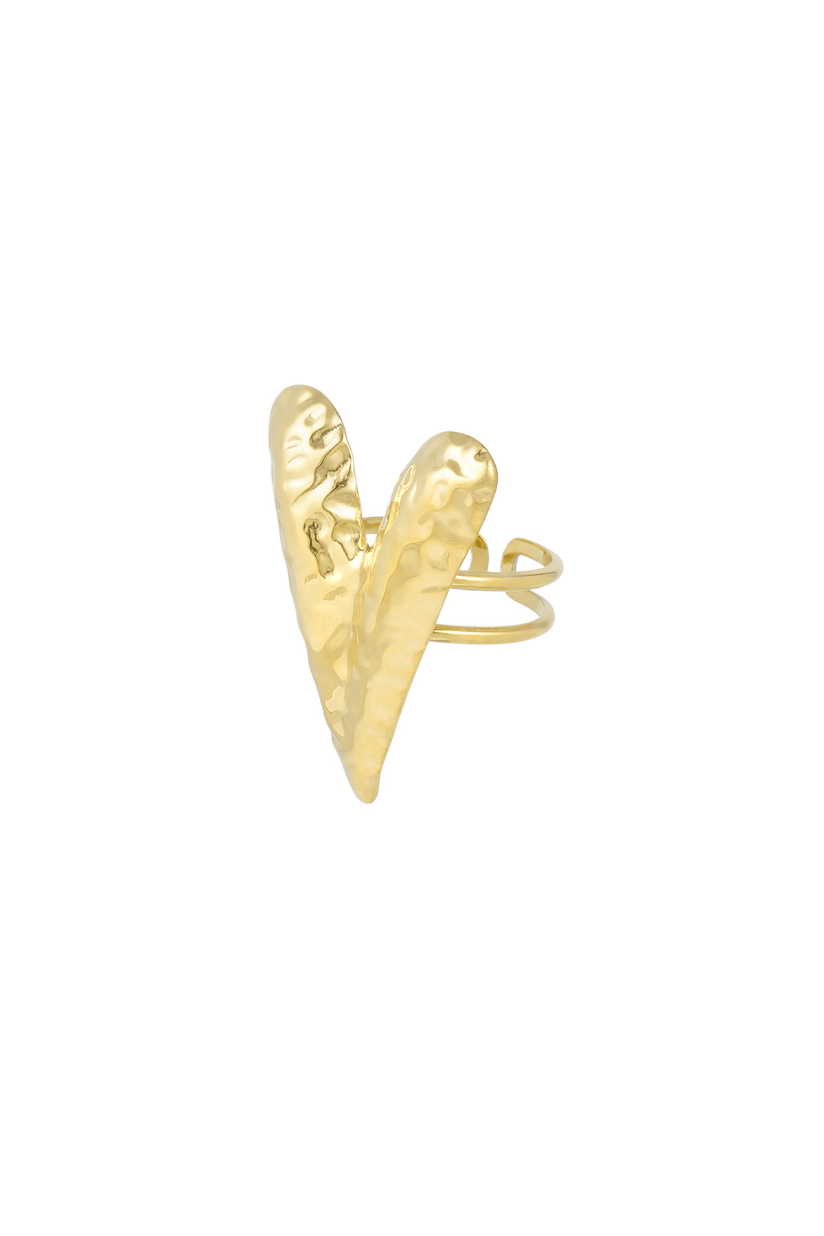 Structured love ring - Gold color 2