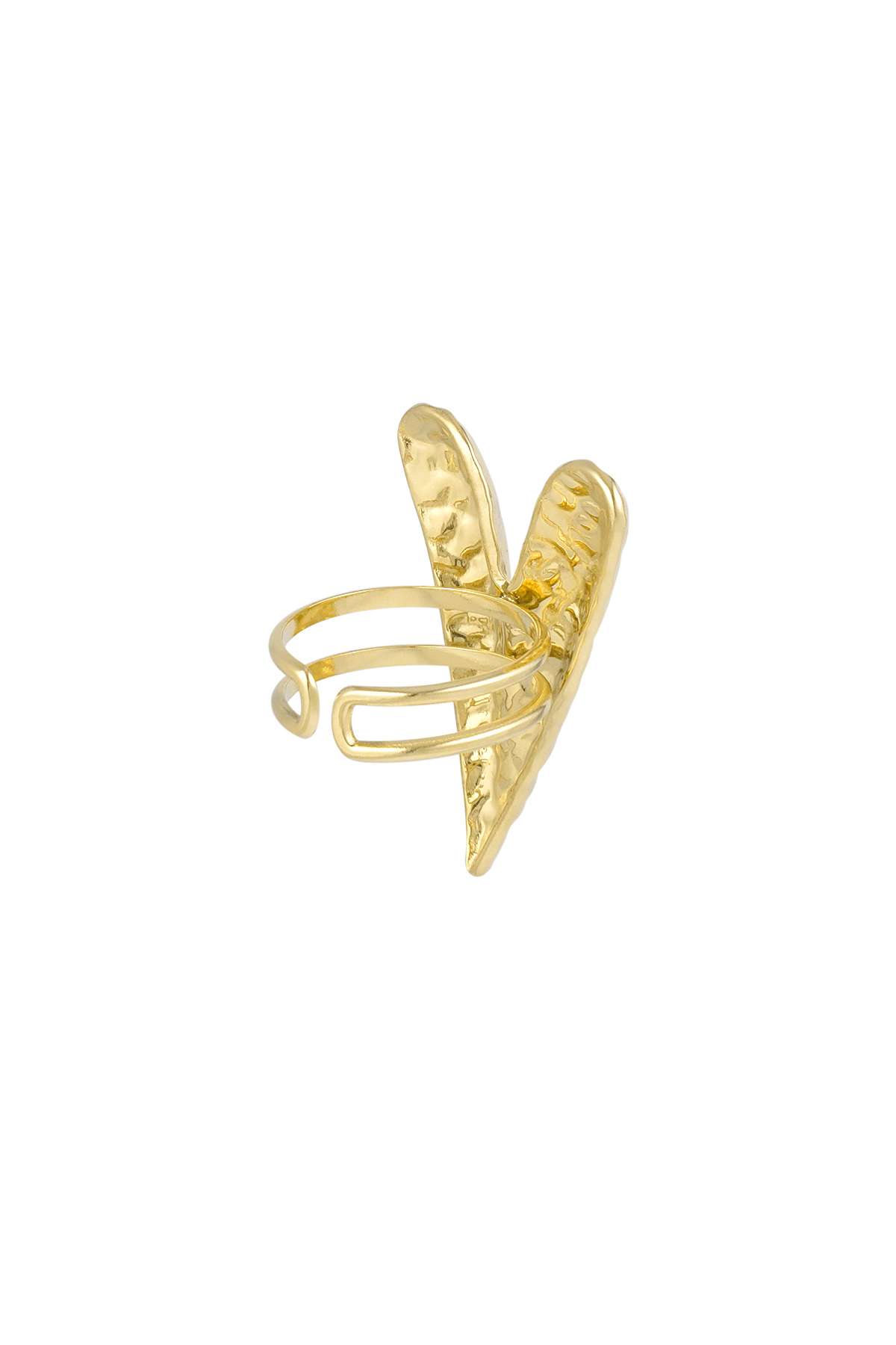 Structured love ring - goud  h5 Afbeelding4