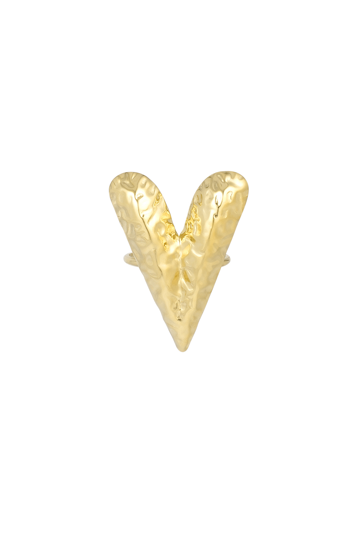 Structured love ring - goud  h5 Afbeelding3