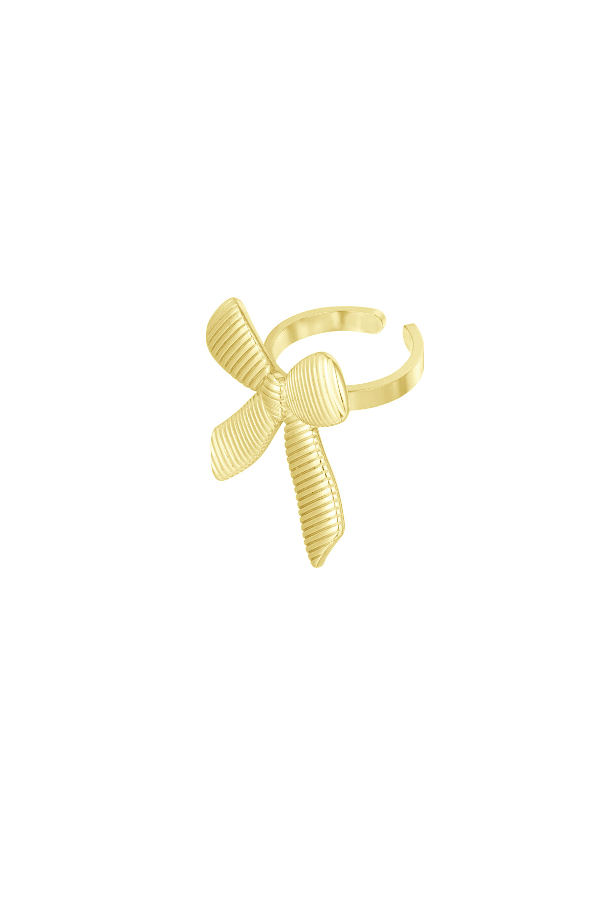 Schlichter Ring mit Schleife - gold  h5 