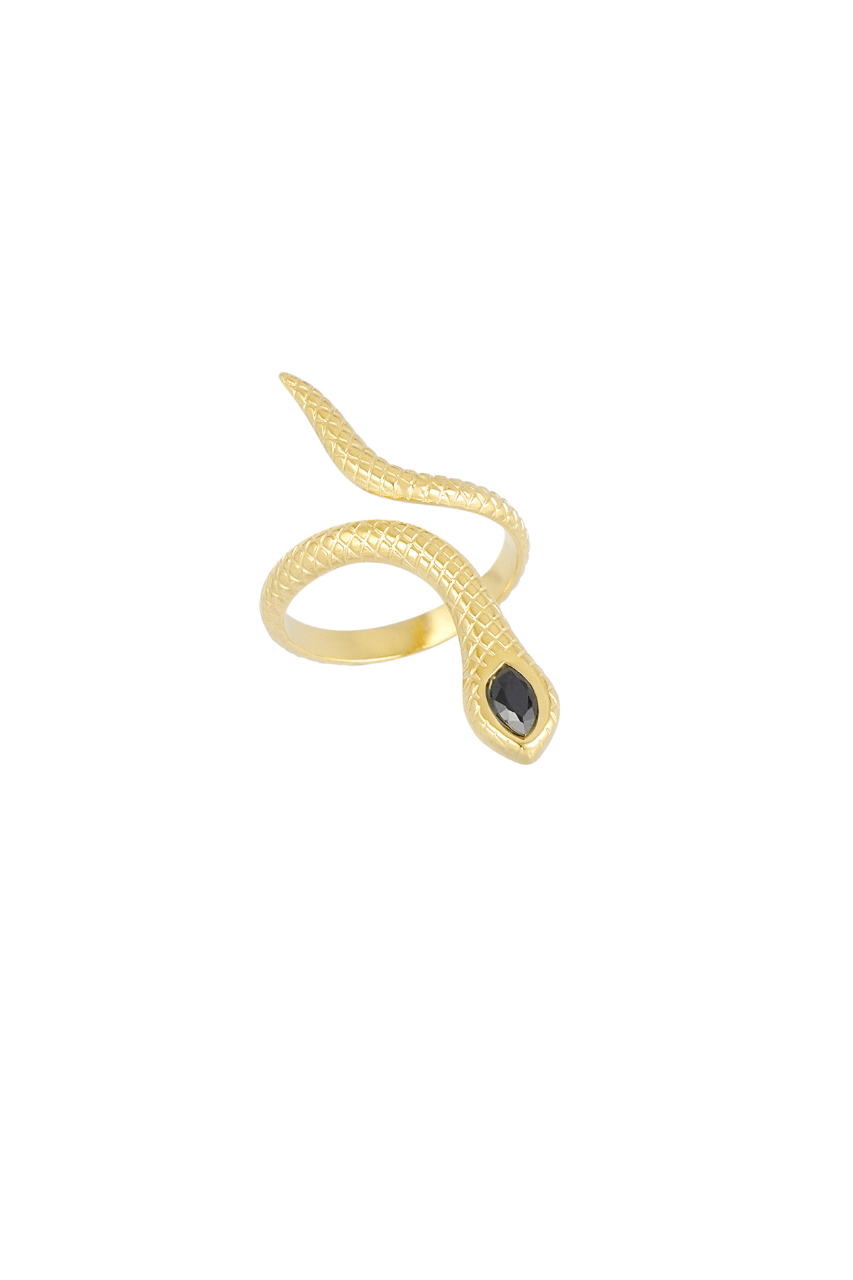 Black snake ring - gold  Picture5