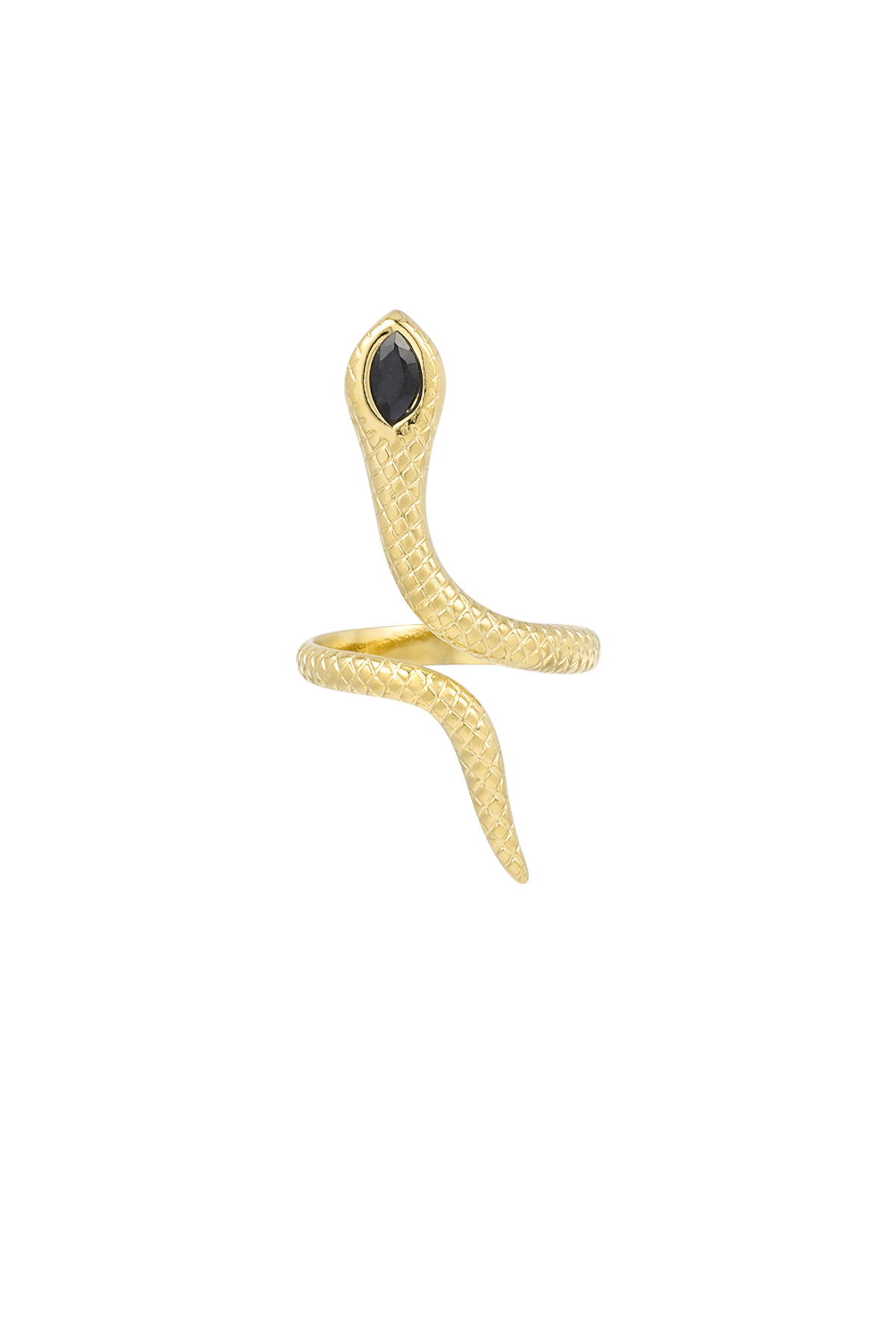 Anello serpente nero - oro  h5 Immagine4