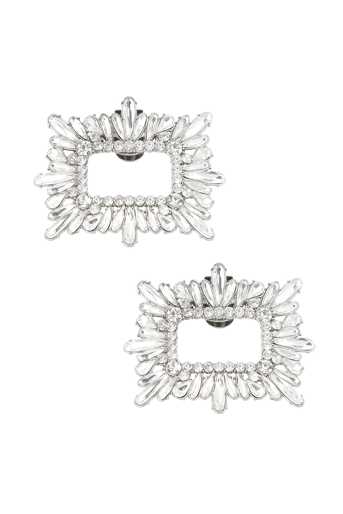 Classic crystal shoe clips - silver  h5 