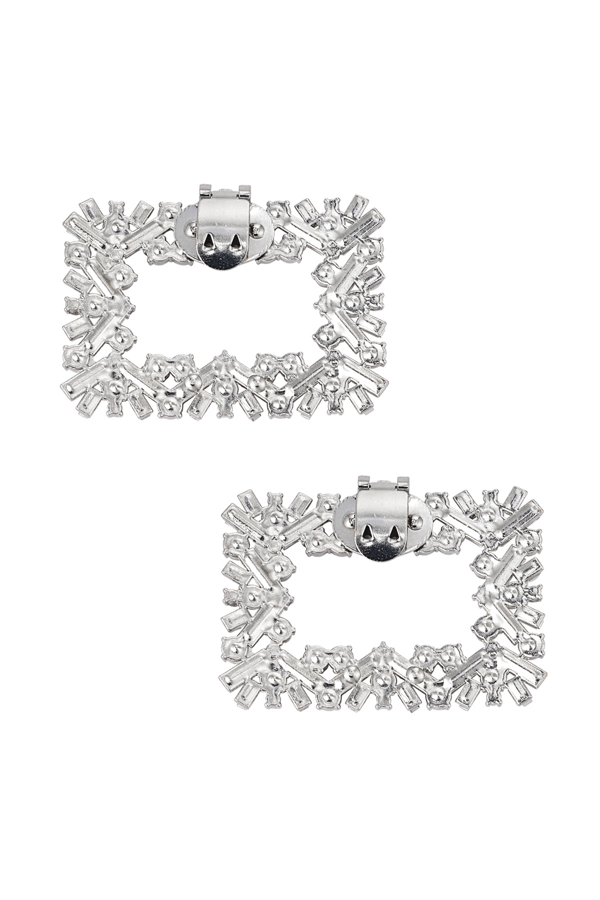 Vierkante diamante schoenclips - zilver  h5 Afbeelding2