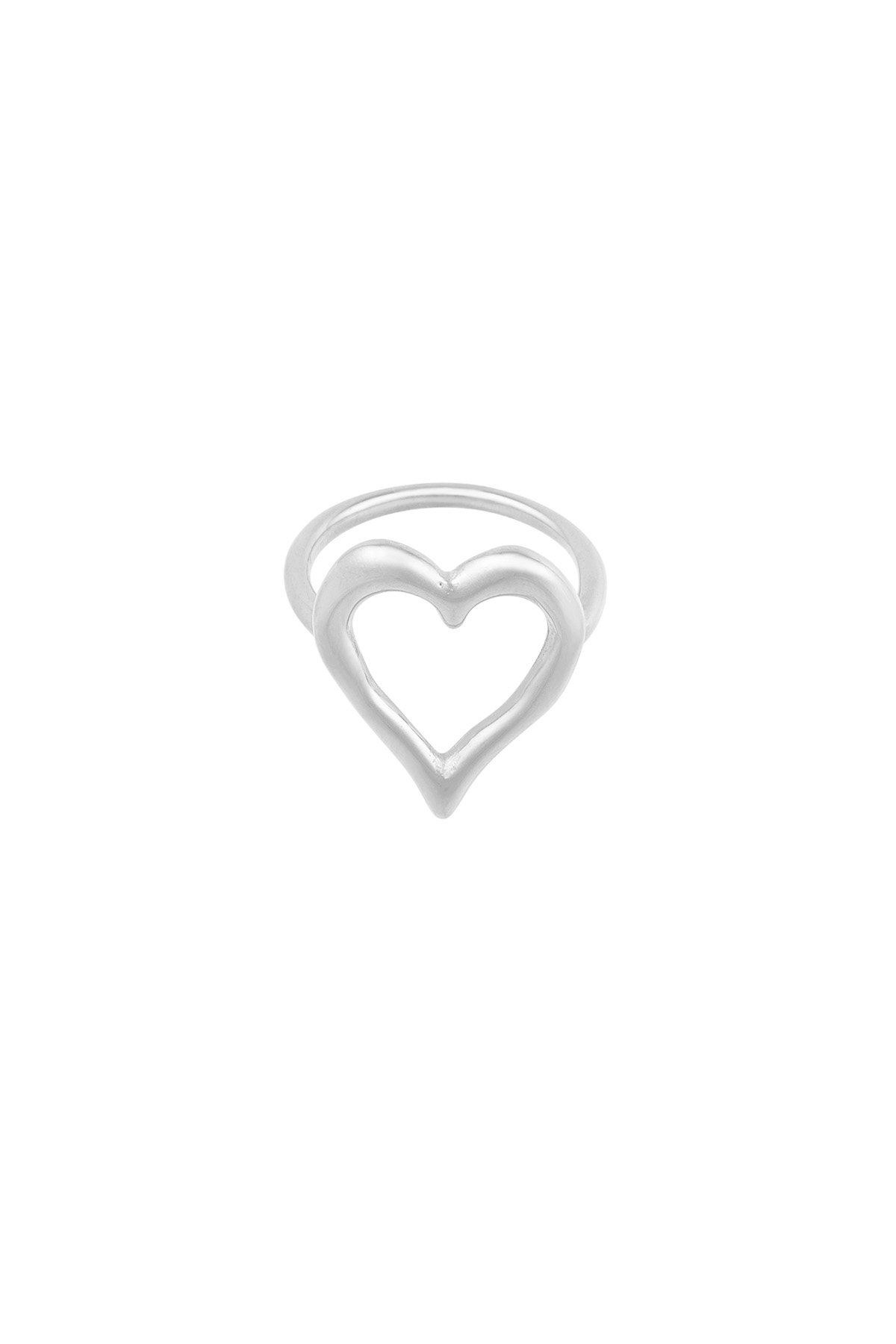 Gestructureerde hart ring - zilver 18 