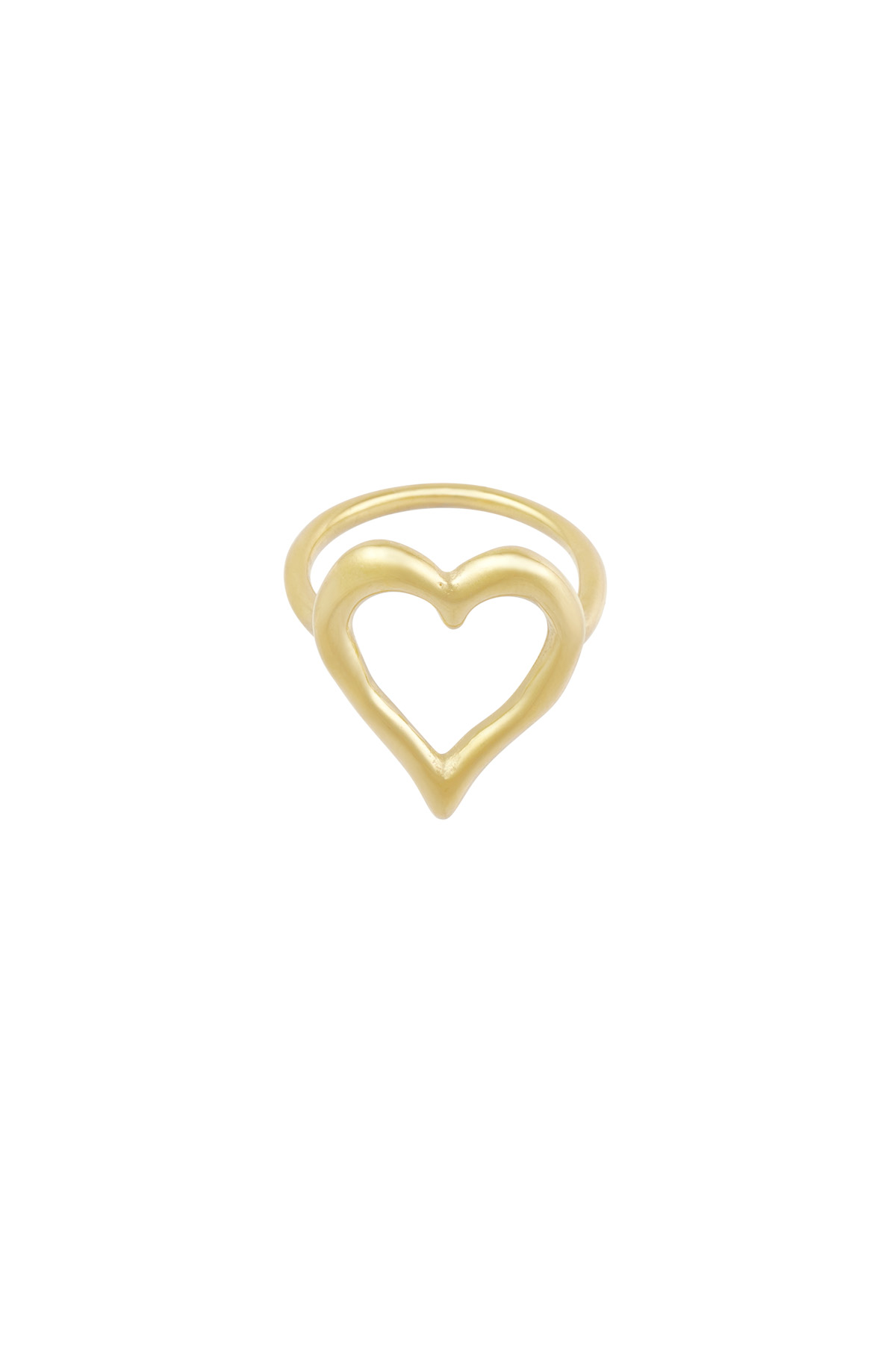 Gestructureerde hart ring - goud 16 