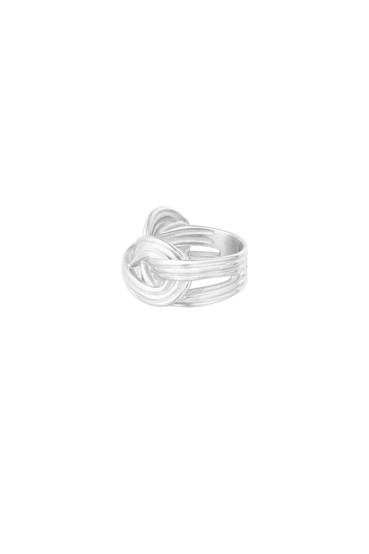 Dubbele knoop ring - zilver h5 Afbeelding3