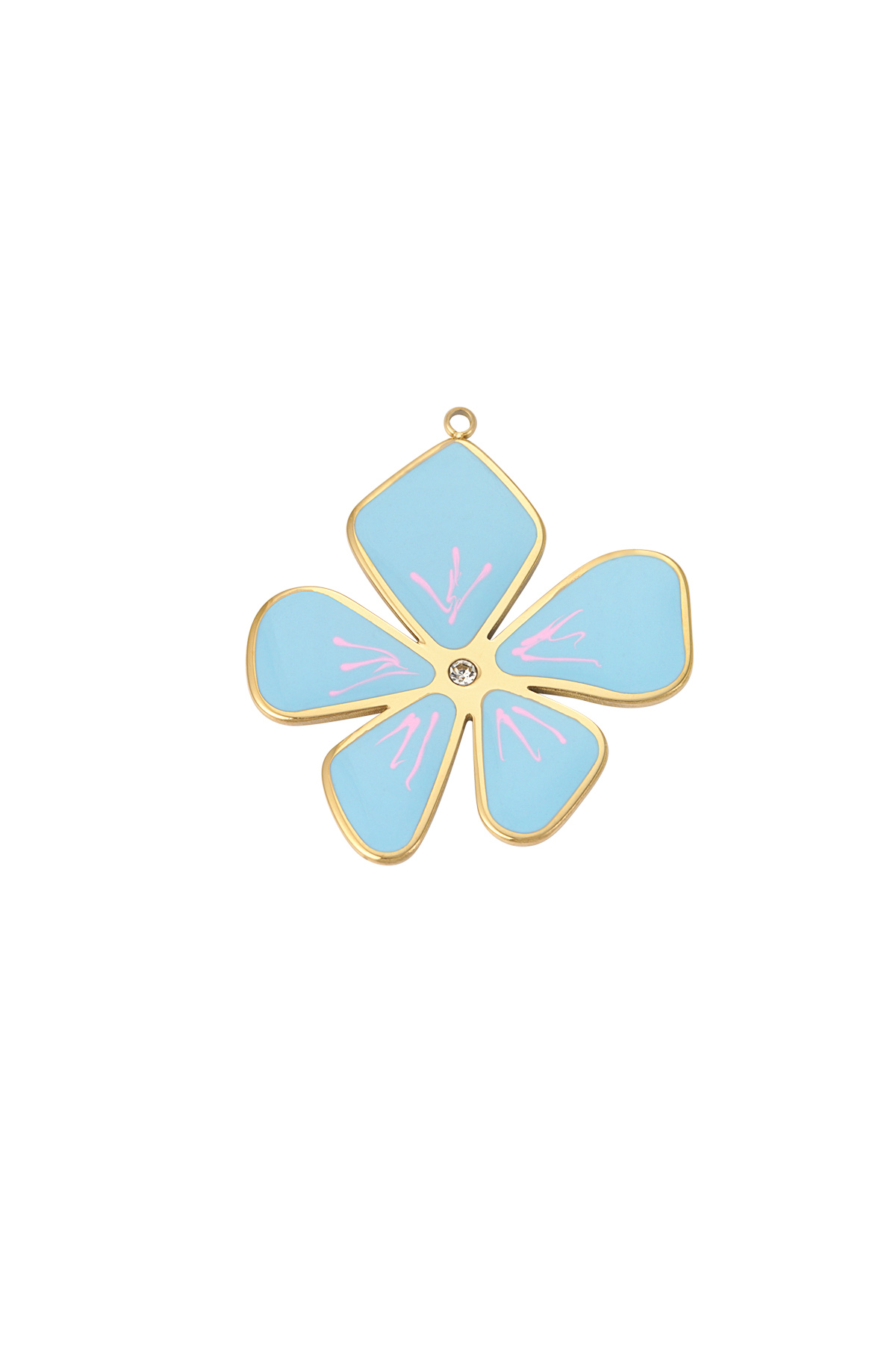 Charm fleur hawaïenne - bleu rose h5 