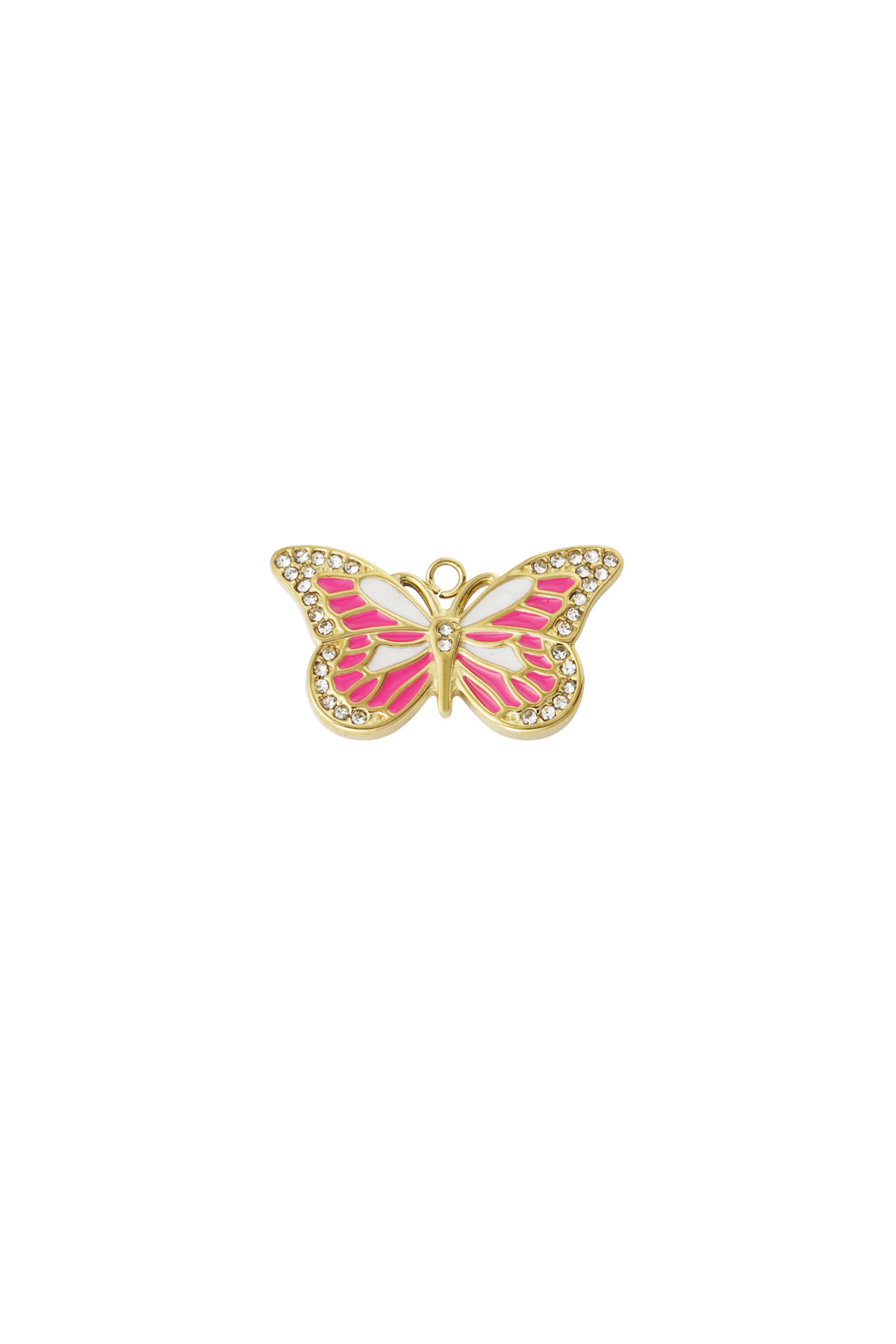 Charm papillon rose - fuchsia