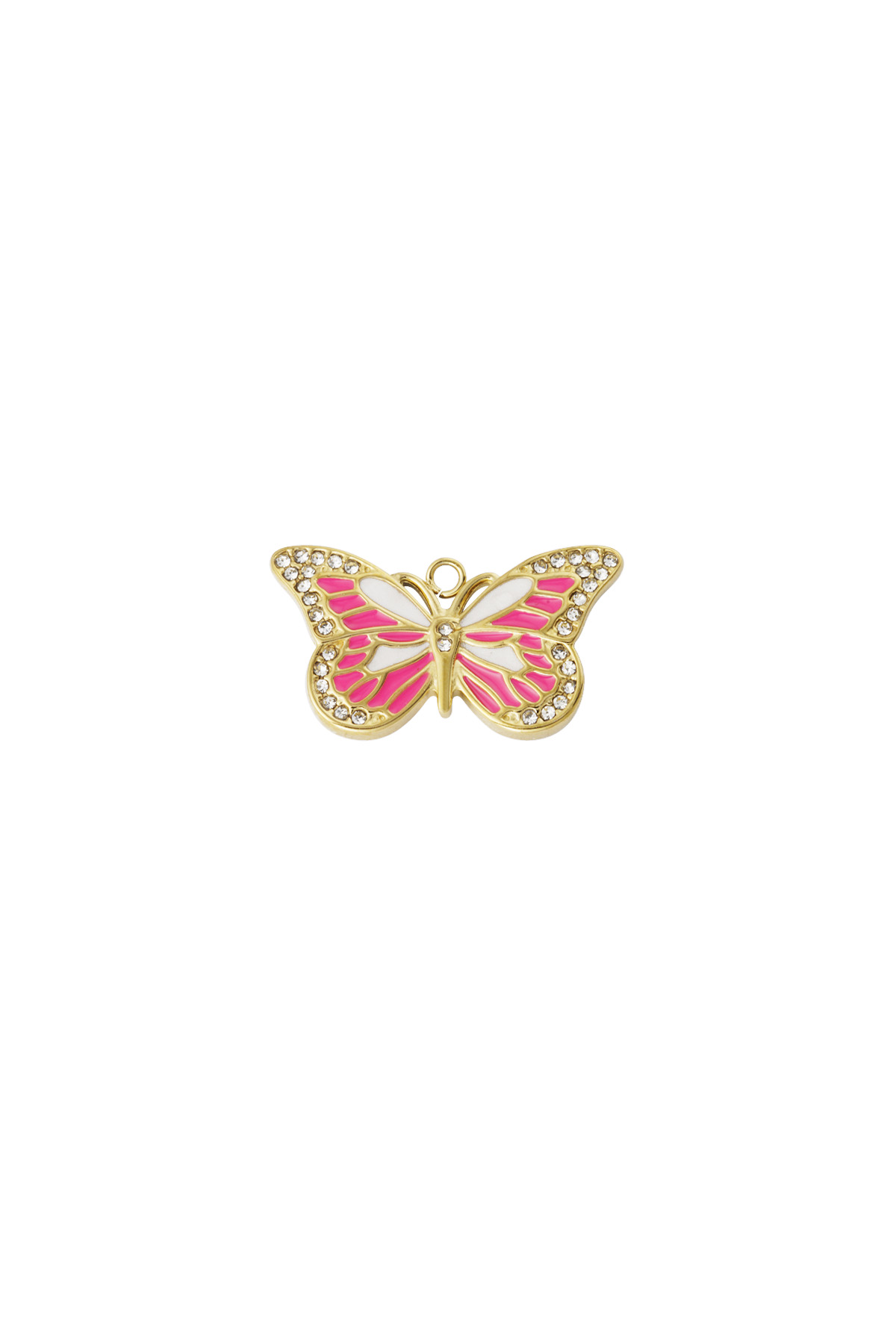 Charm papillon rose - fuchsia h5 