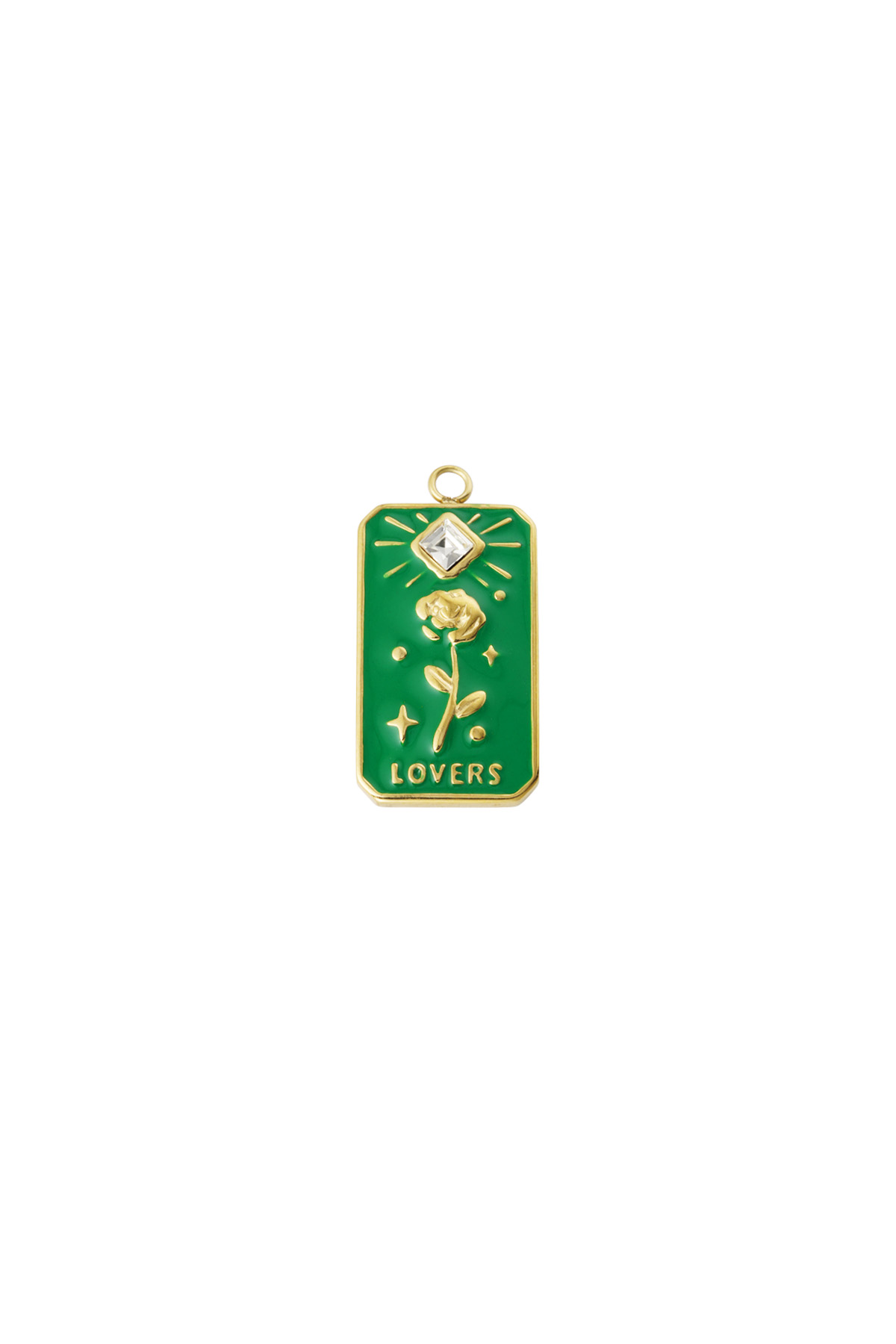 Breloque rose - or vert h5 