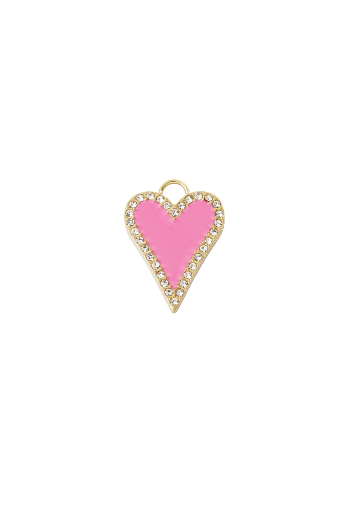 Ciondolo cuore glitterato - rosa chiaro h5 