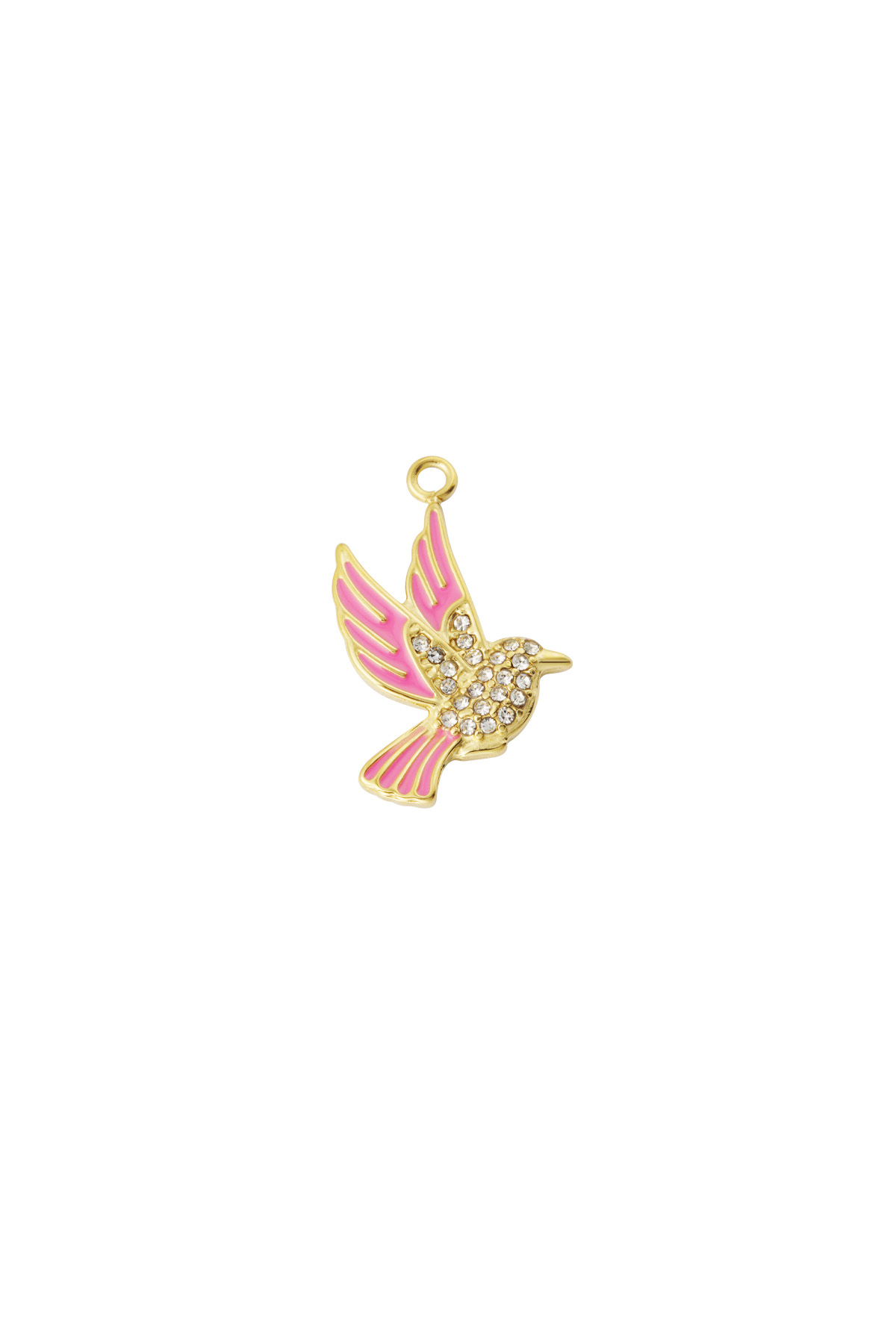 Bird charm - pink Gold color 2