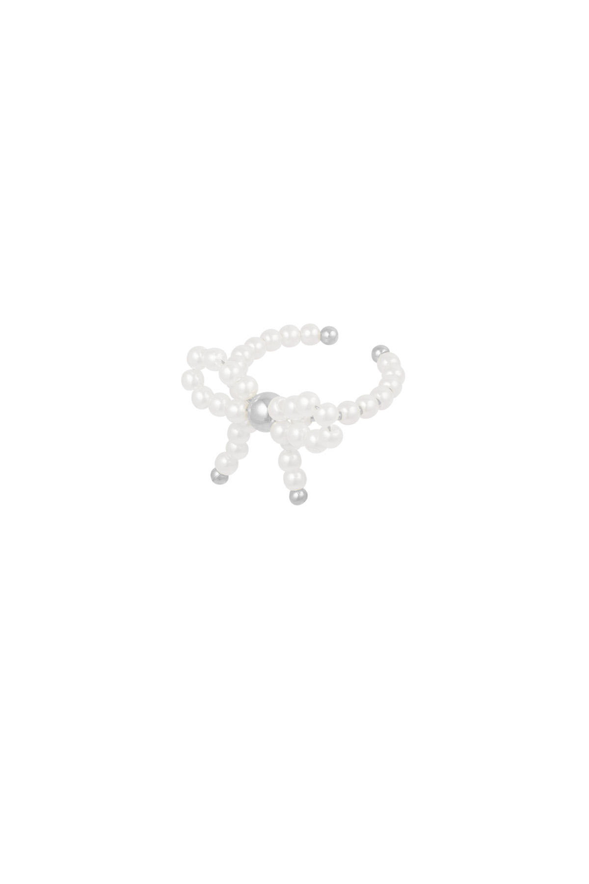 Pearl bow ring - white silver h5 Picture4