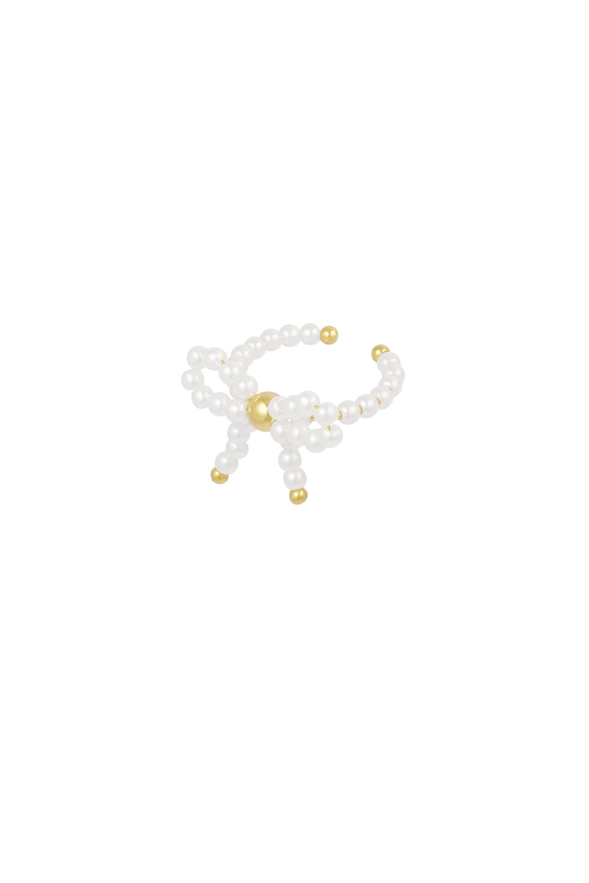 Bague noeud perle - or blanc  h5 Image4