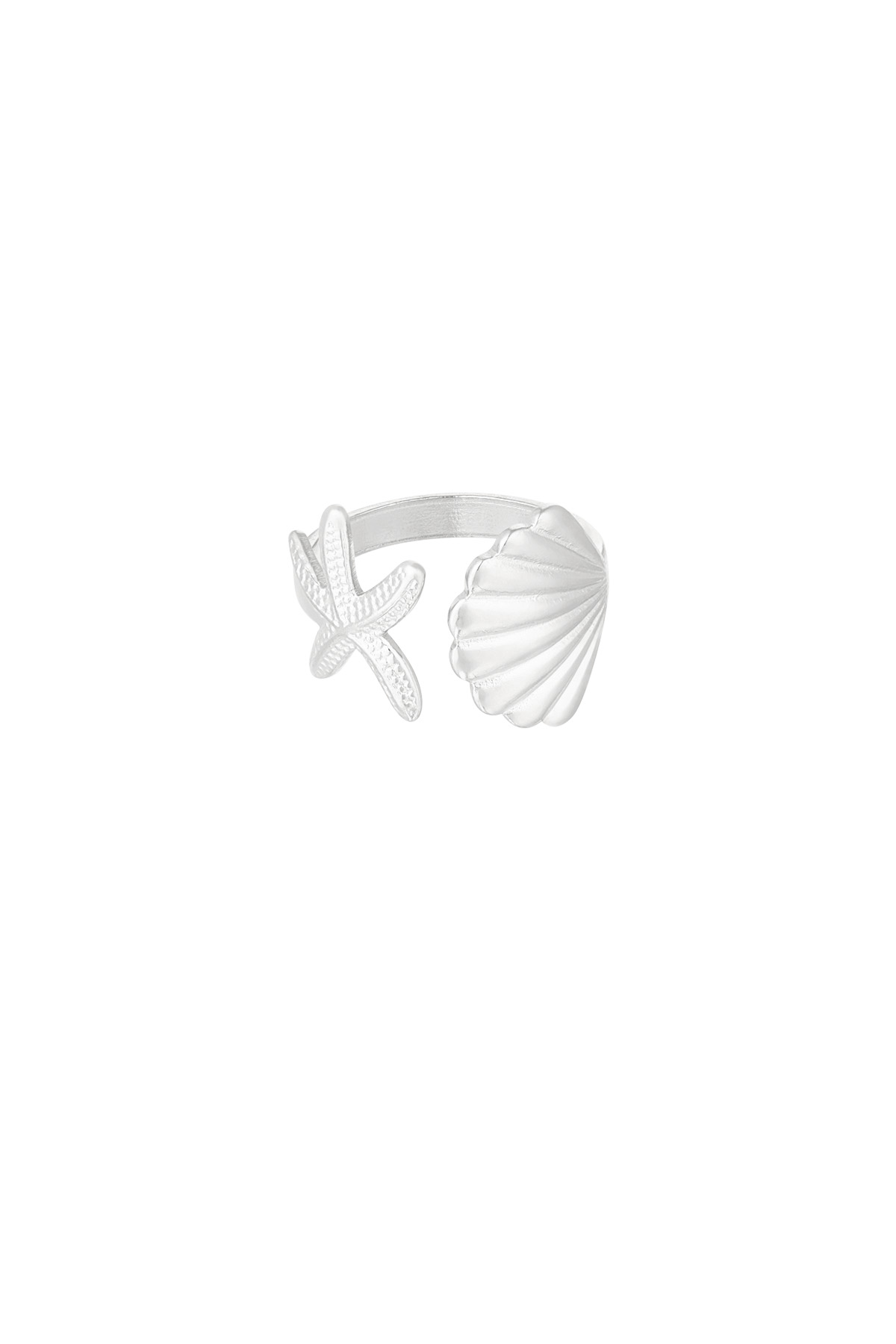 Ring sea shell vibes - zilver 
