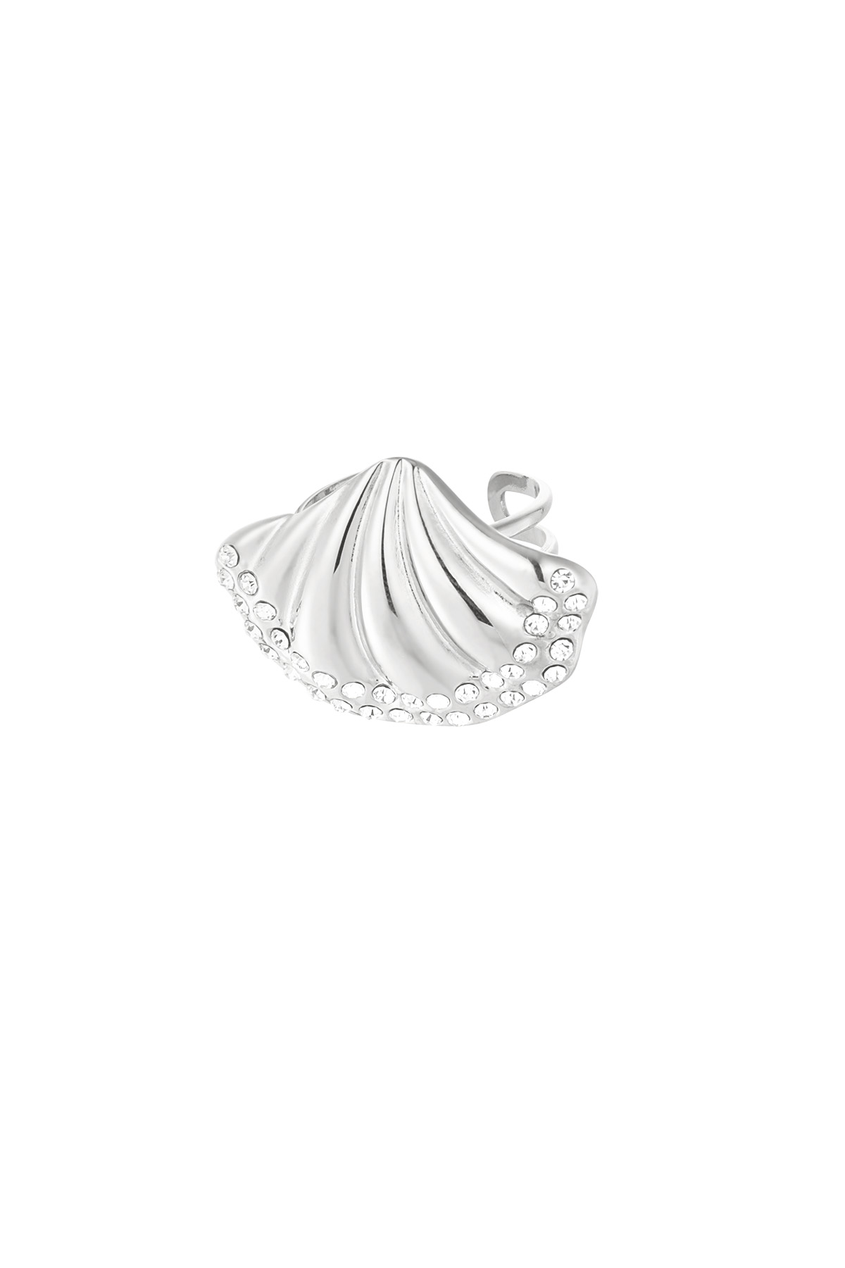 Bague coquille chatoyante - argent
