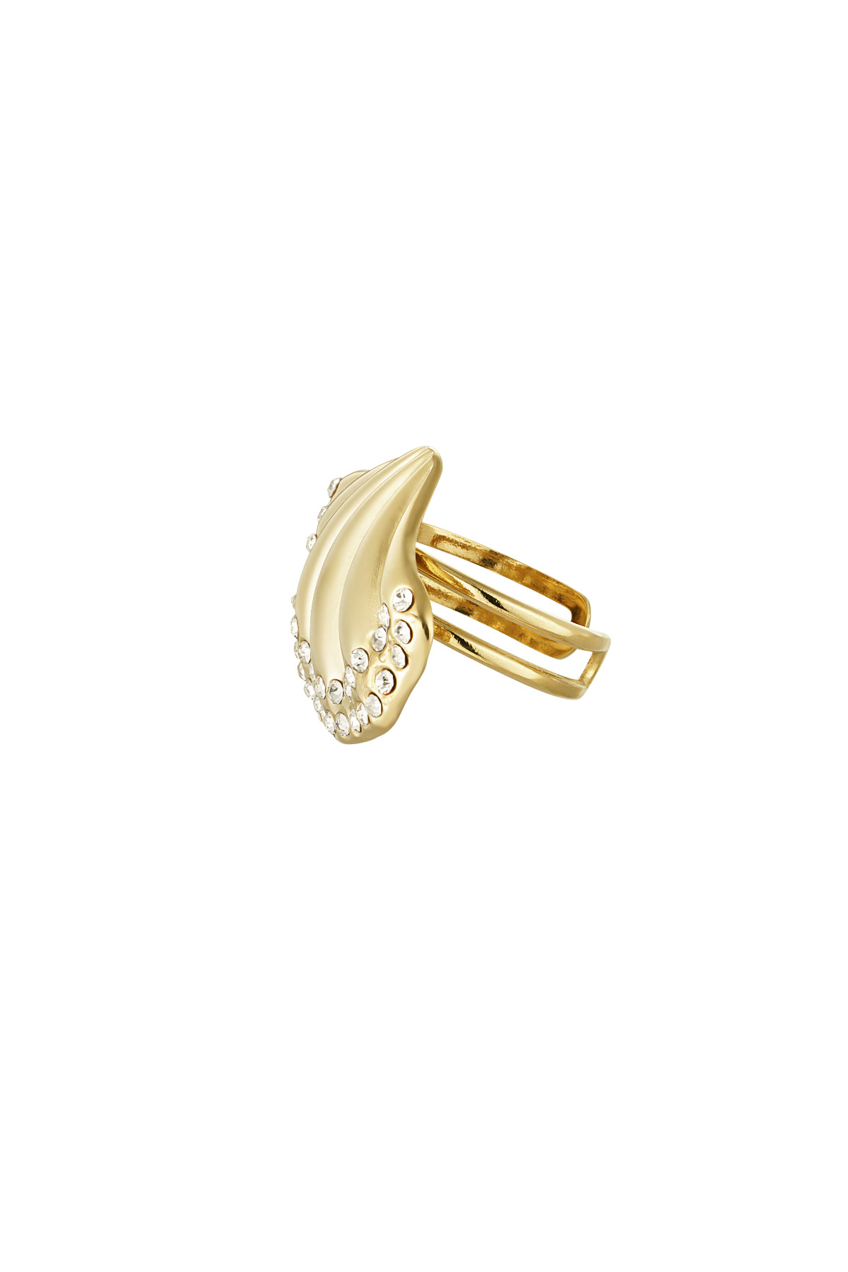 Anello conchiglia brillante - oro h5 Immagine3