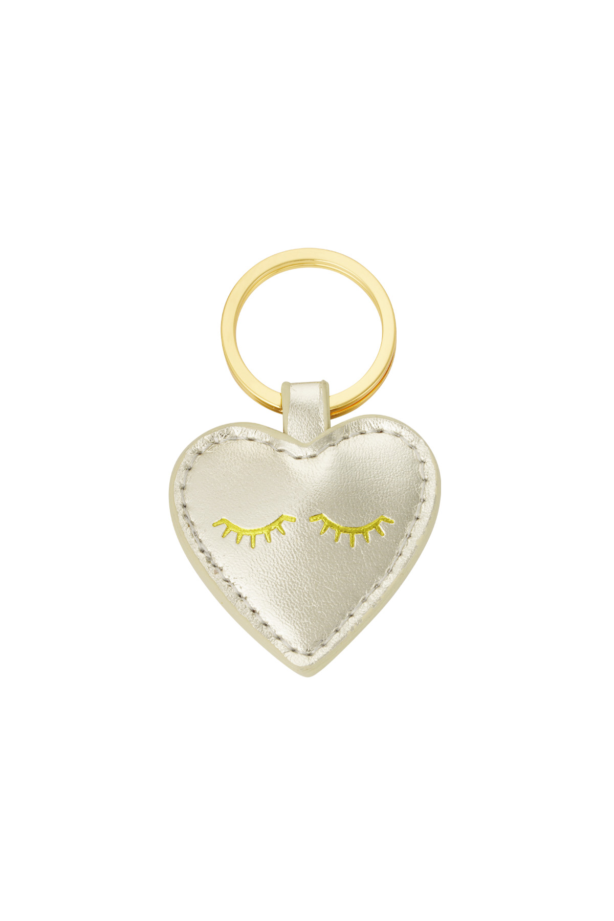 Keyring heartful smile - gold h5 