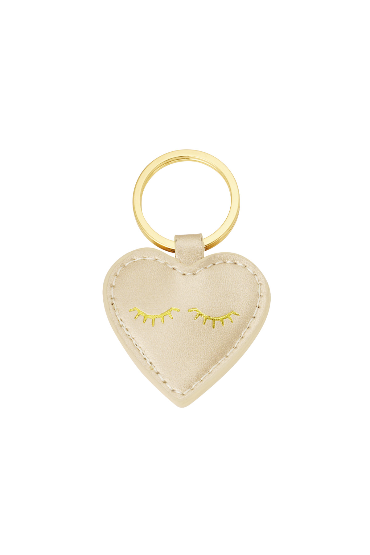 Sleutelhanger heartful smile - beige